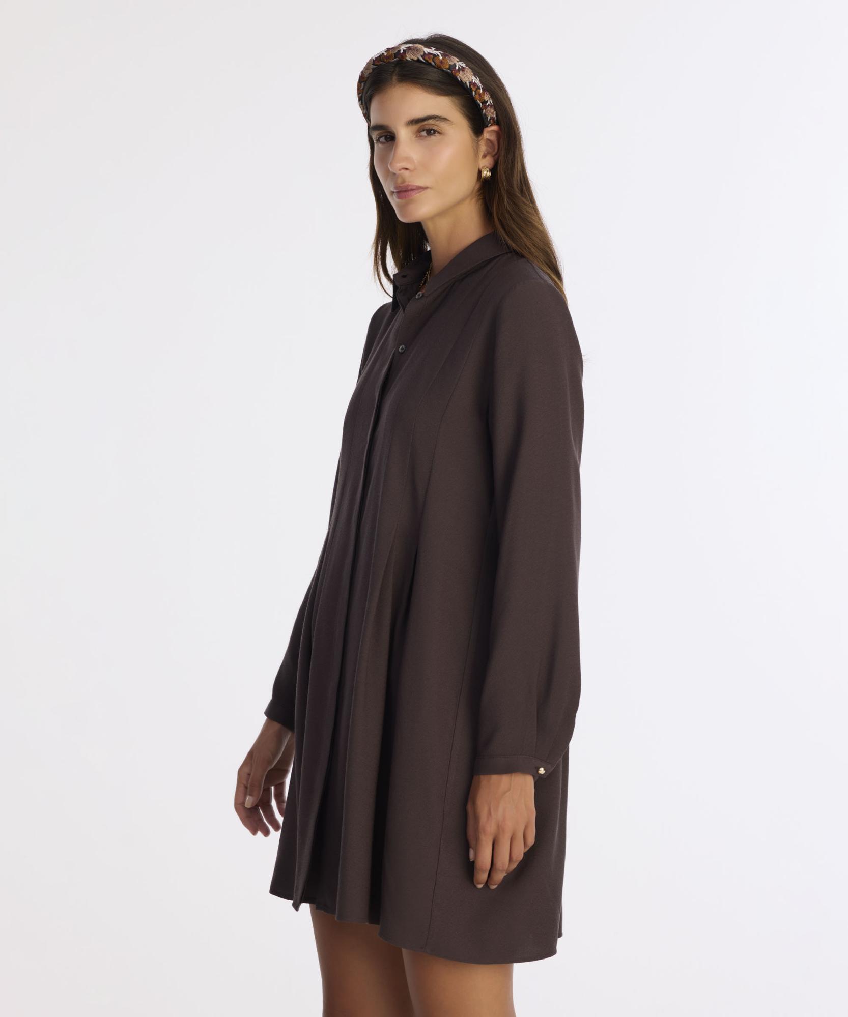 YARGICI Bol Gömlek Yaka Uzun Kol Elbise