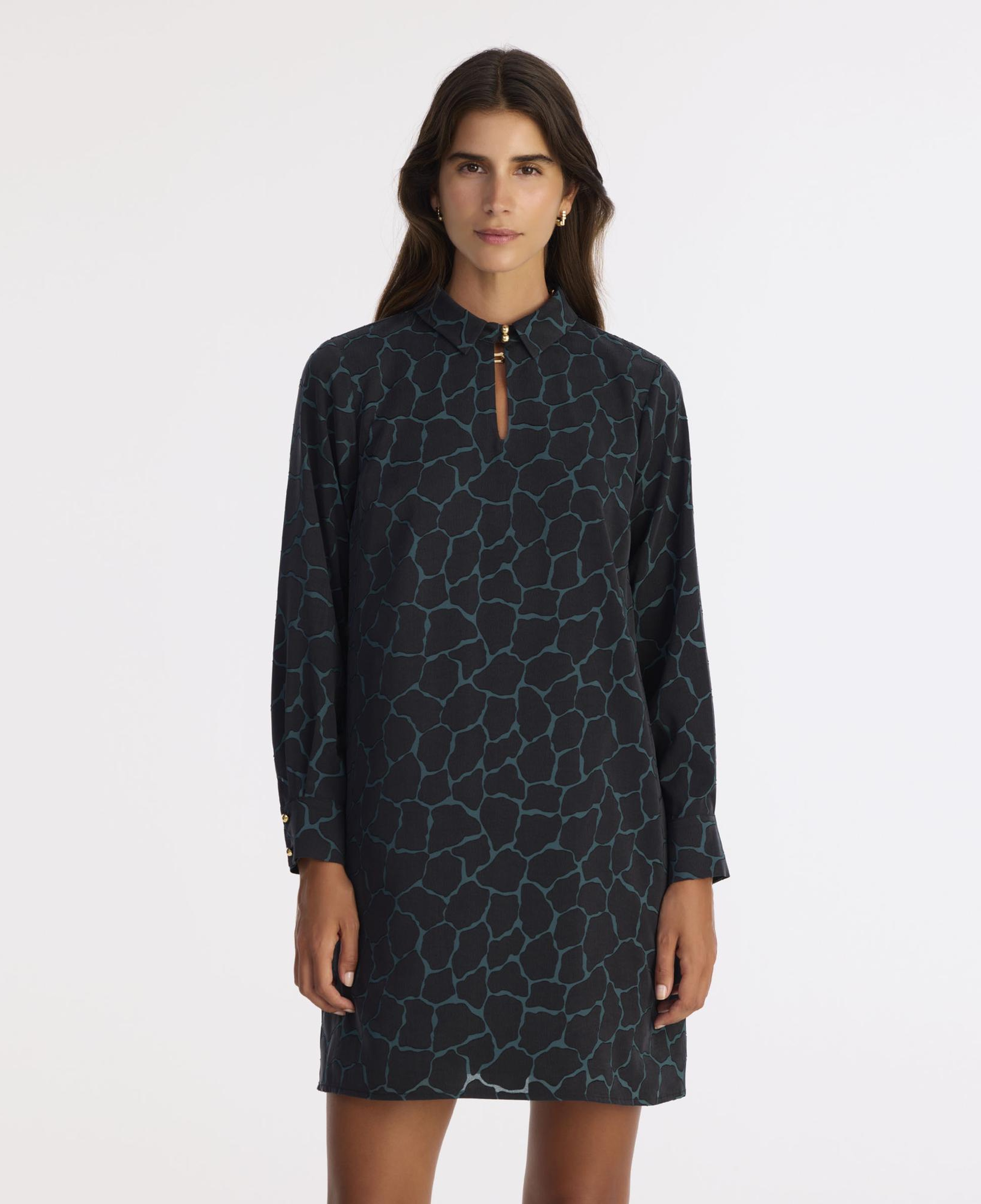 YARGICI A Form Gömlek Yaka Uzun Kol Elbise