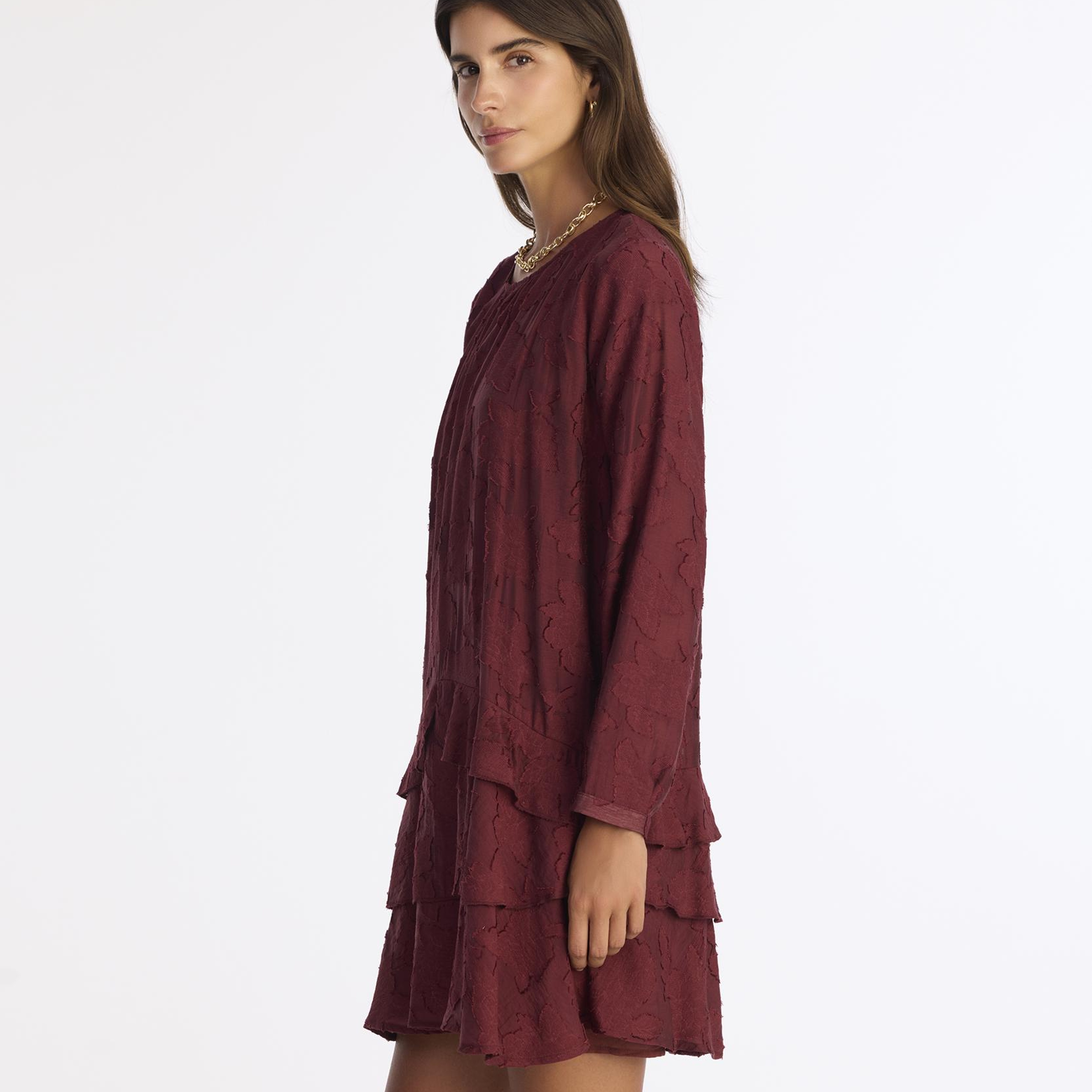 YARGICI Düz Bisiklet Yaka Uzun Kol Elbise