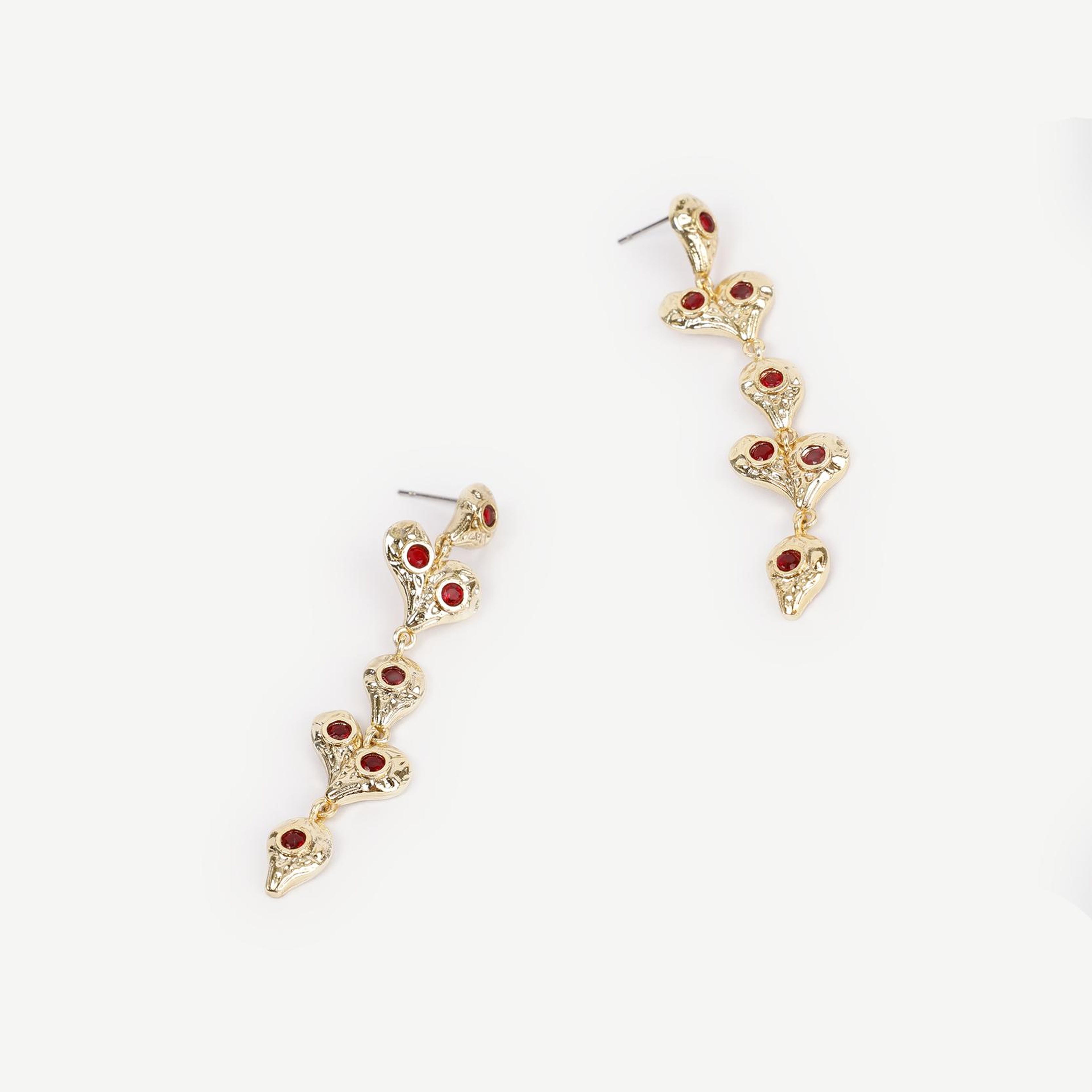 YARGICI Kalp Figürlü Sallantılı Küpe