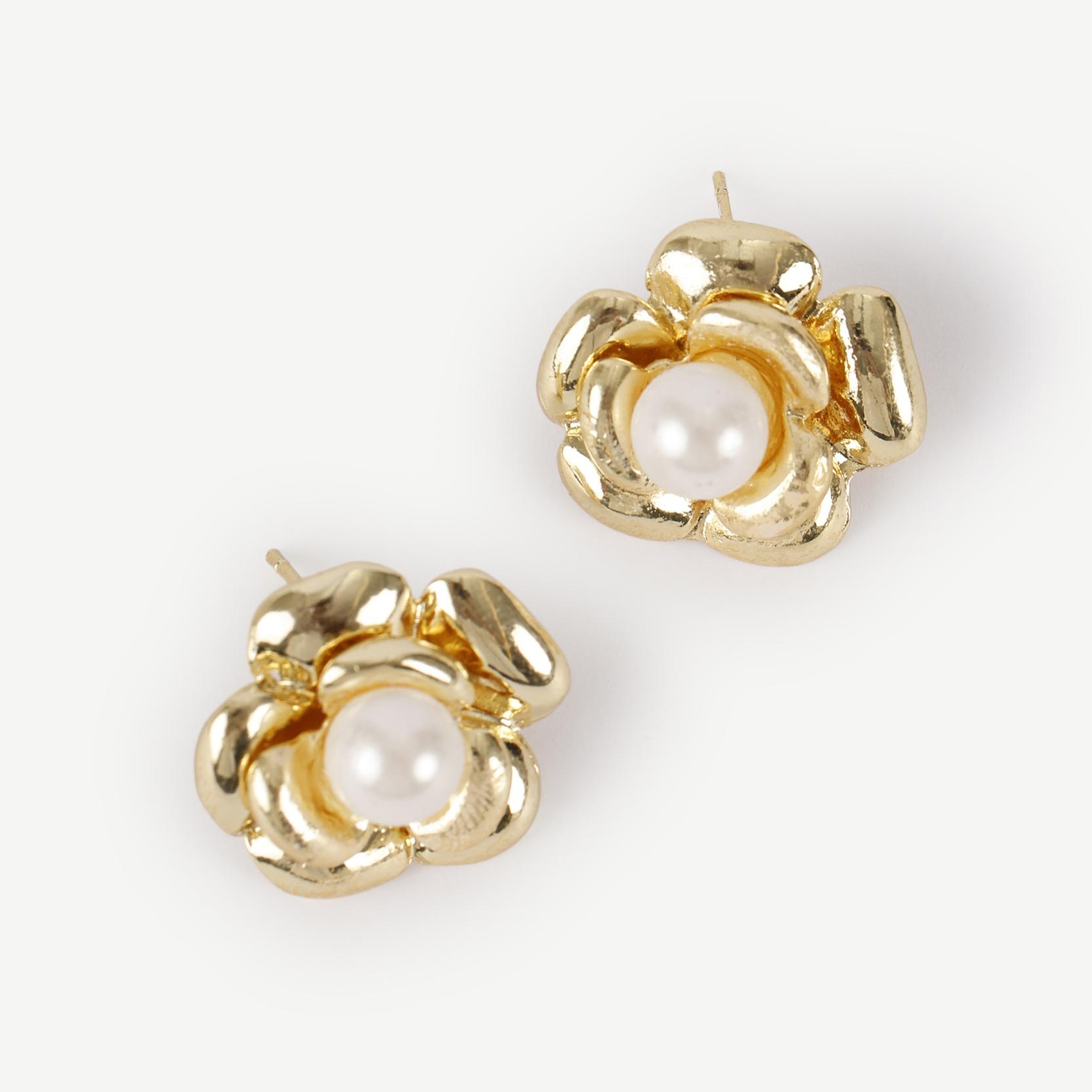 YARGICI İnci Detaylı Gold Küpe