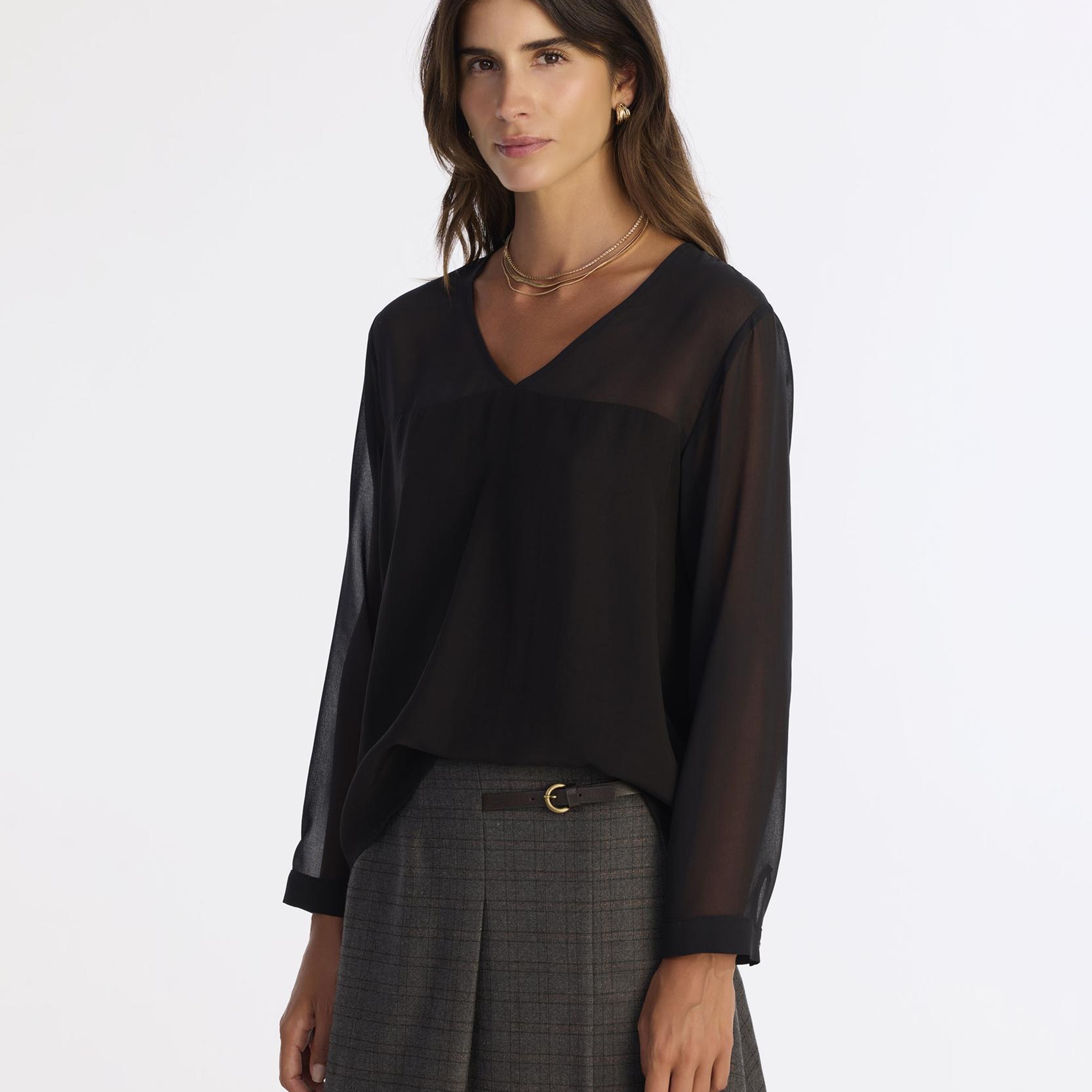 YARGICI Regular V Yaka Uzun Kol Bluz