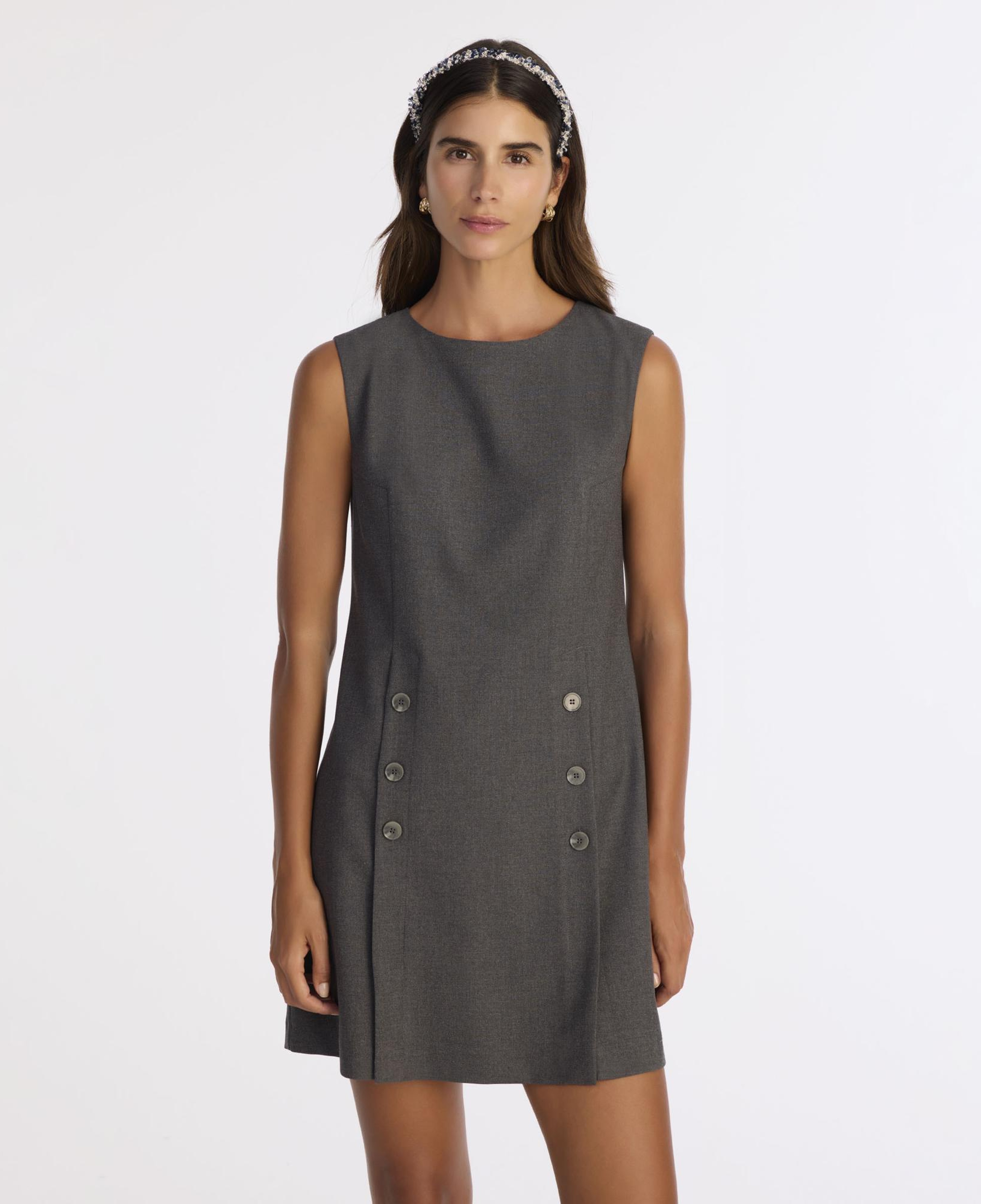 YARGICI A Form Bisiklet Yaka Kolsuz Elbise