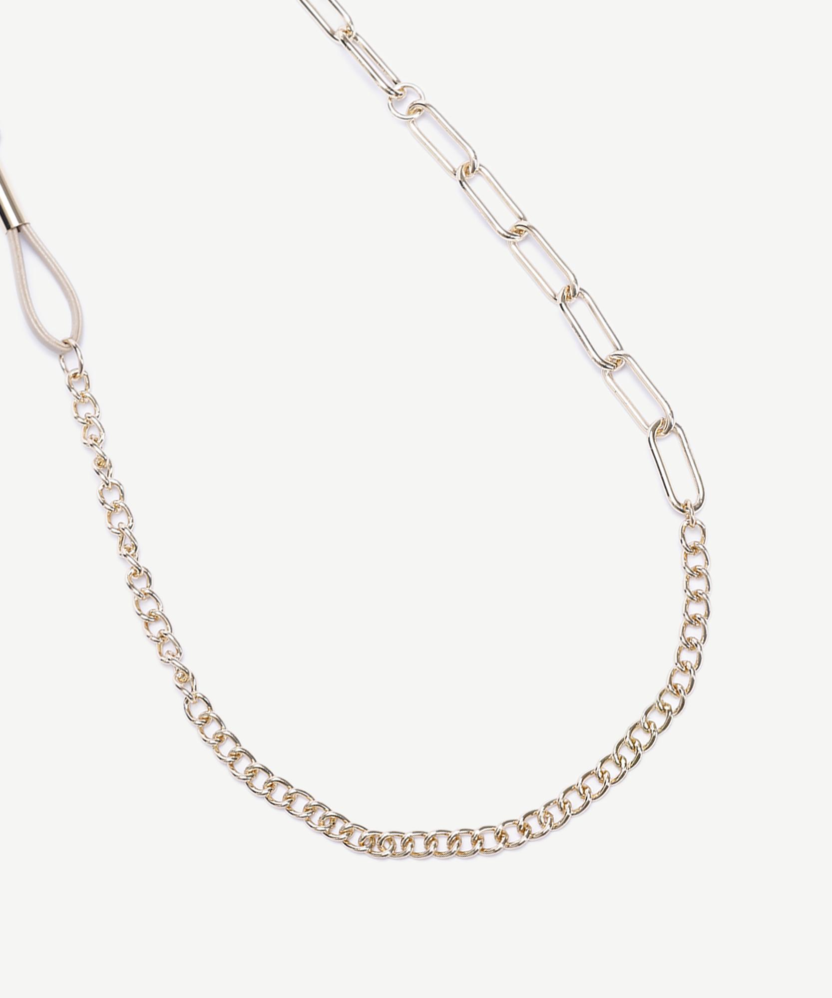 YARGICI Zincir Detaylı Gold Kolye