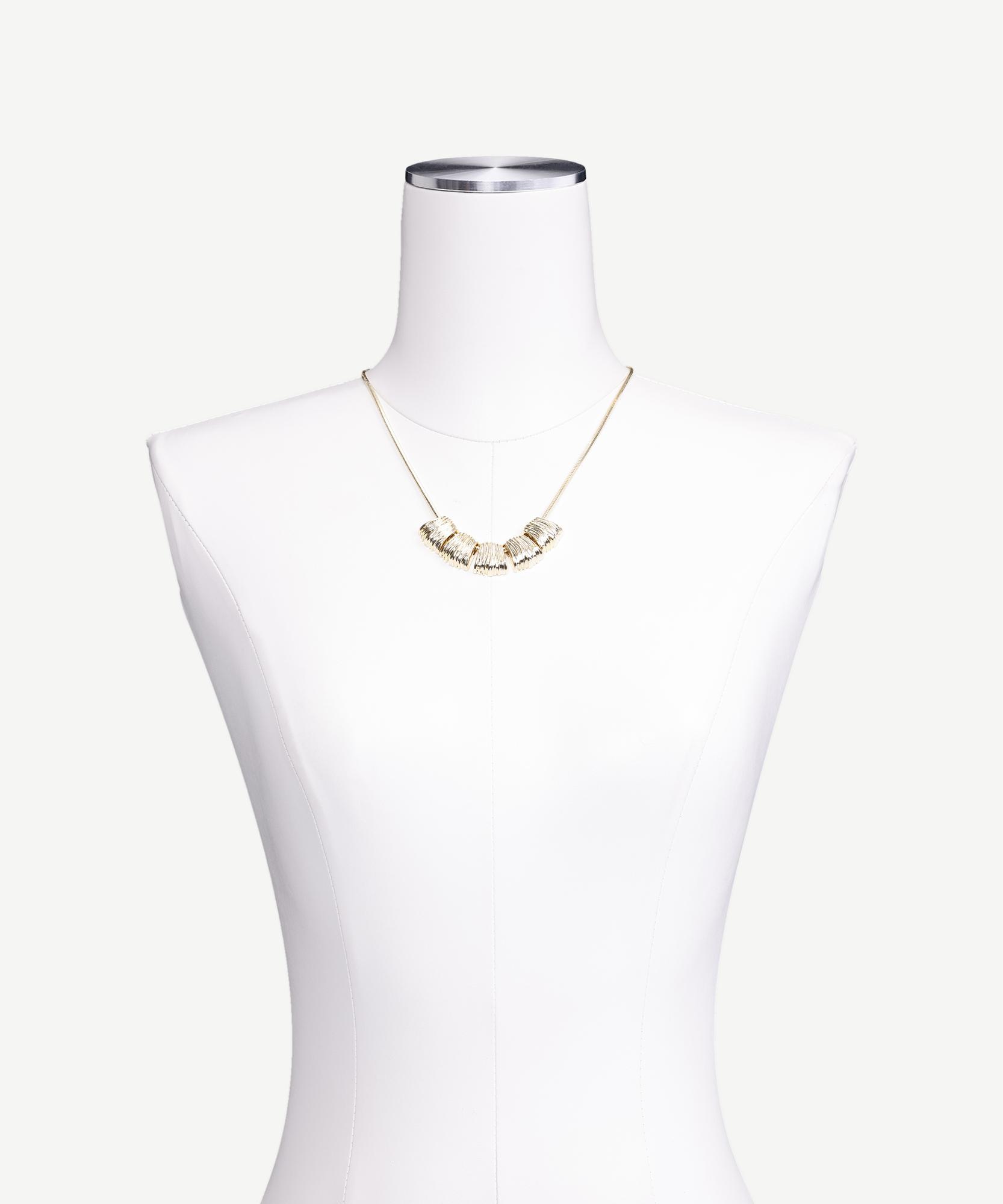 YARGICI Metal Uç Detaylı Gold Kolye