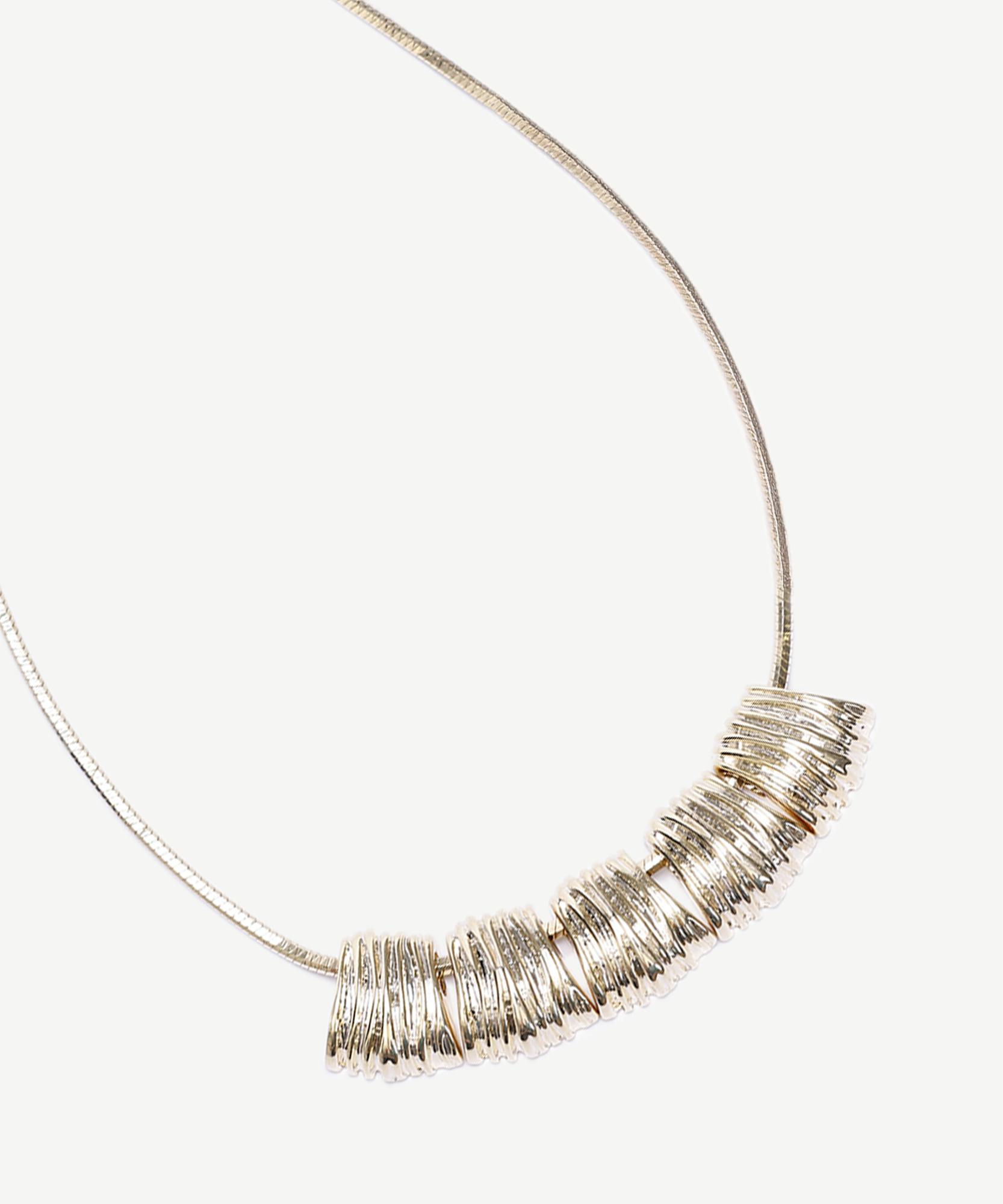 YARGICI Metal Uç Detaylı Gold Kolye