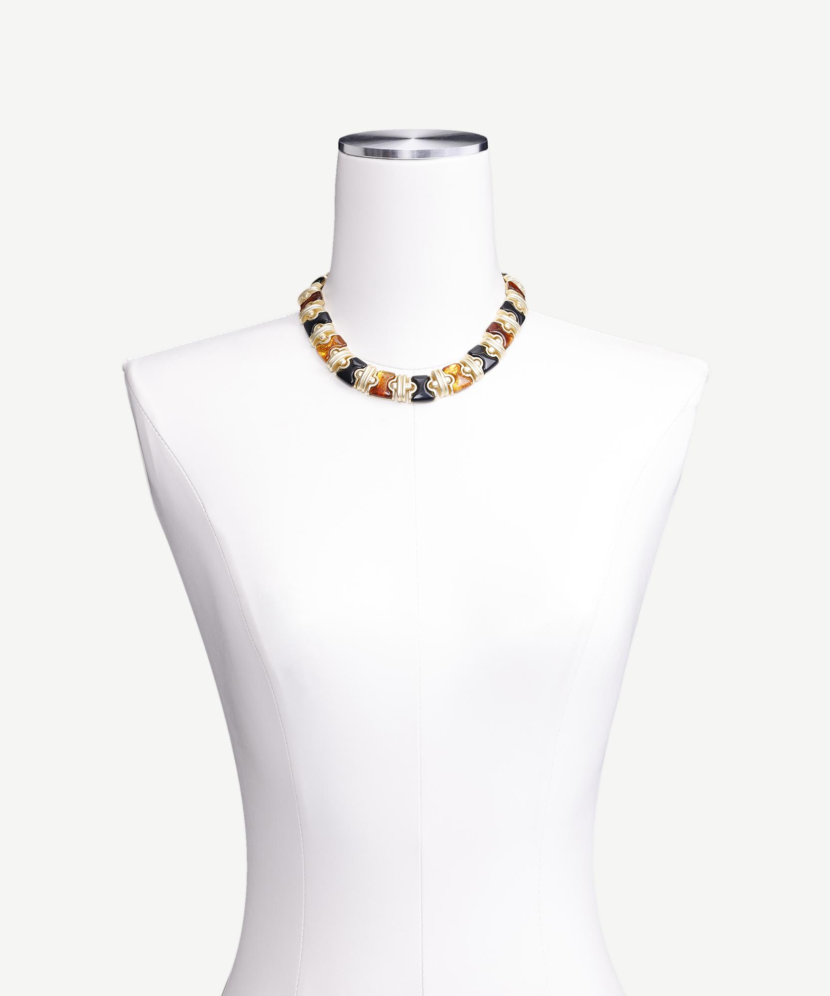 YARGICI Reçine Detaylı Gold Kolye