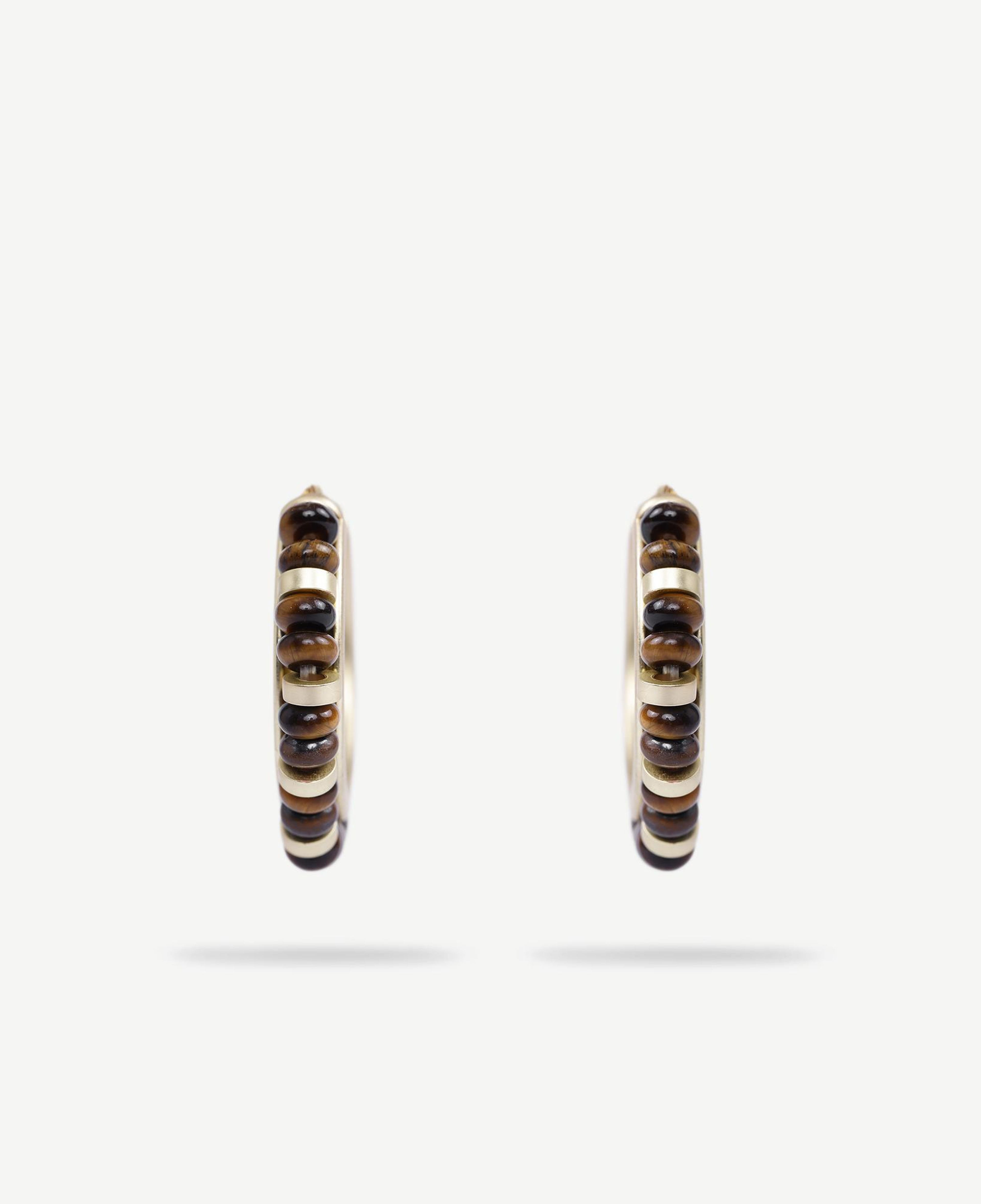 YARGICI Doğal Taş Detaylı Halka Küpe