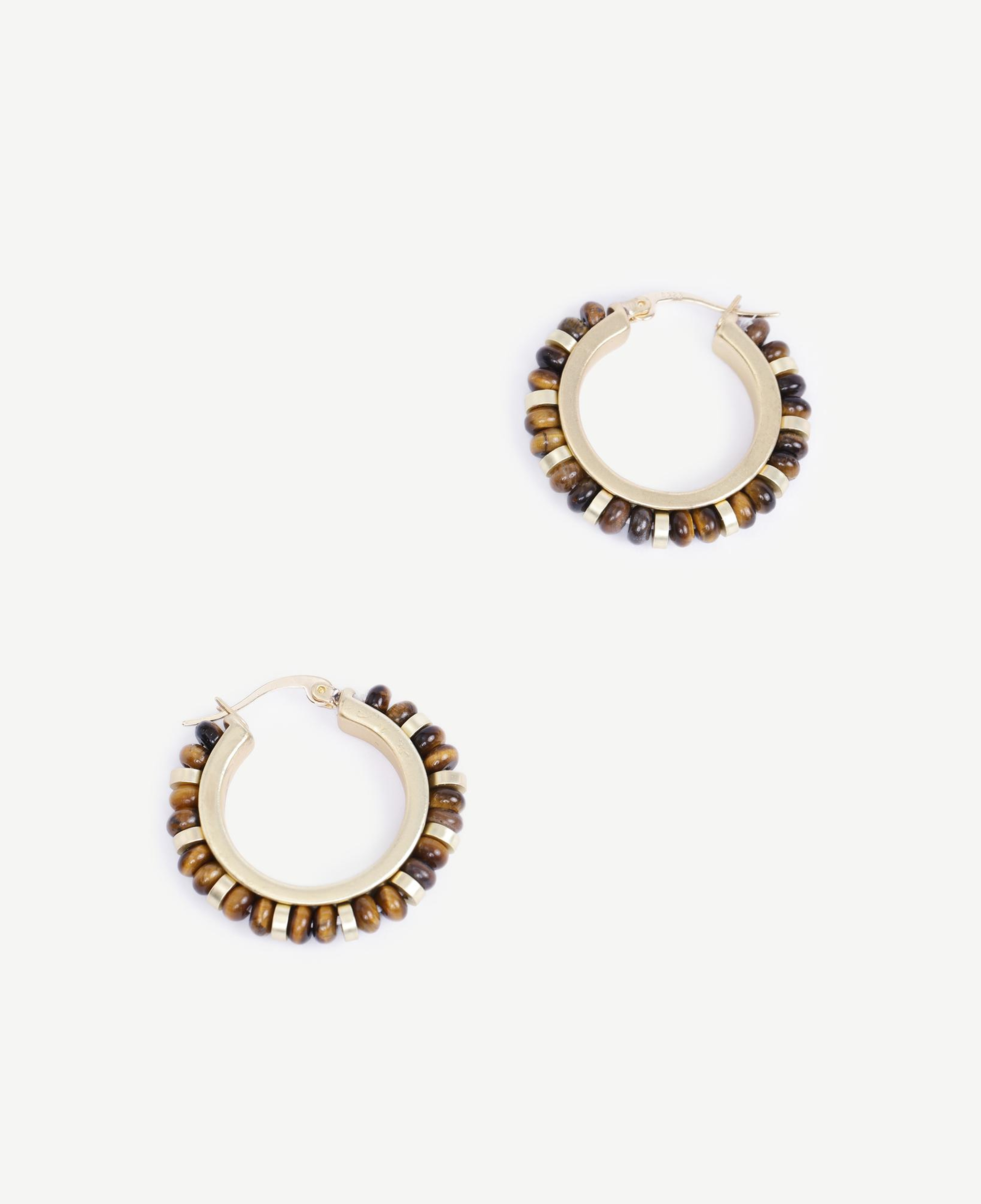 YARGICI Doğal Taş Detaylı Halka Küpe