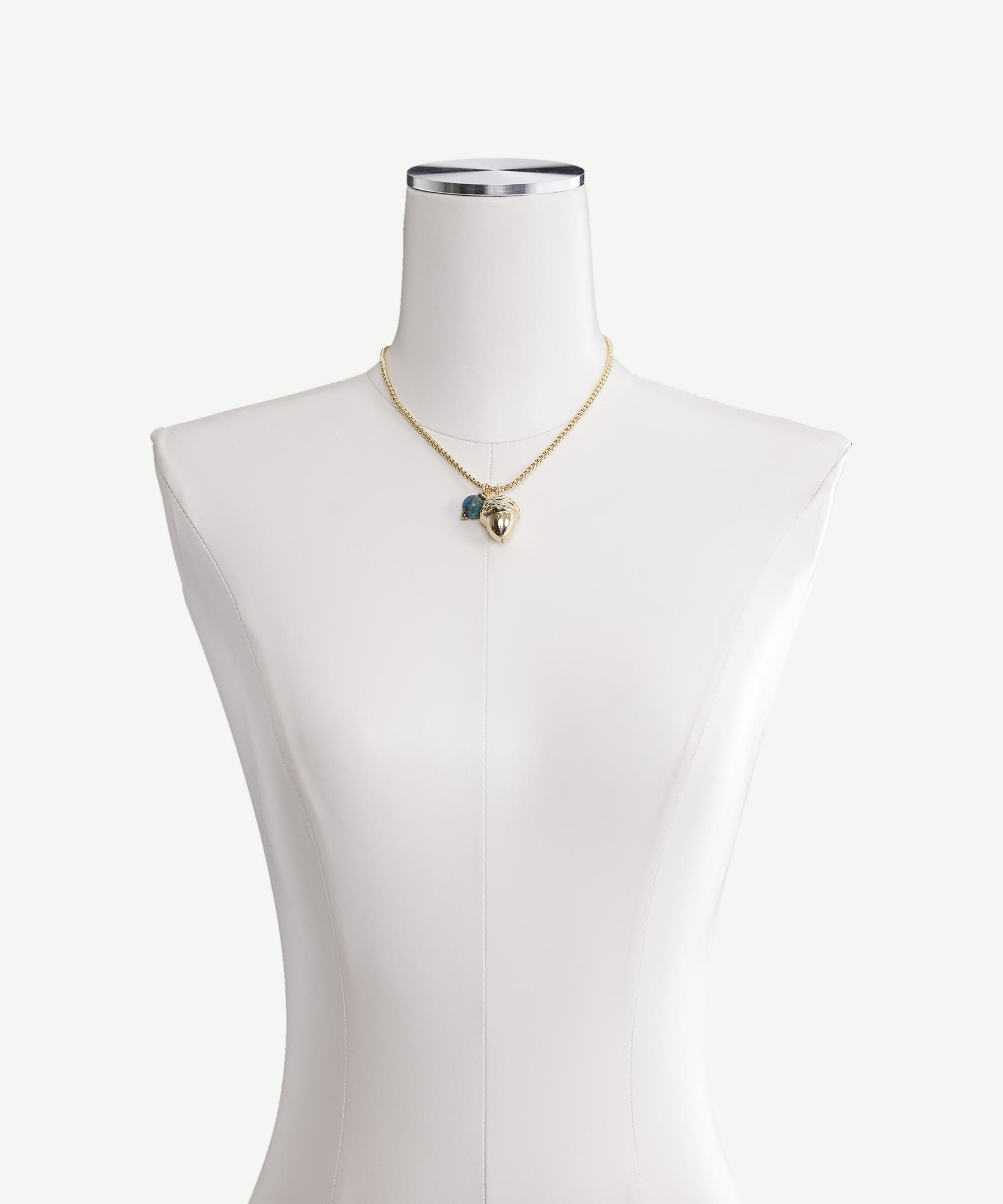 YARGICI Turkuaz Ve Charm Detaylı Kolye