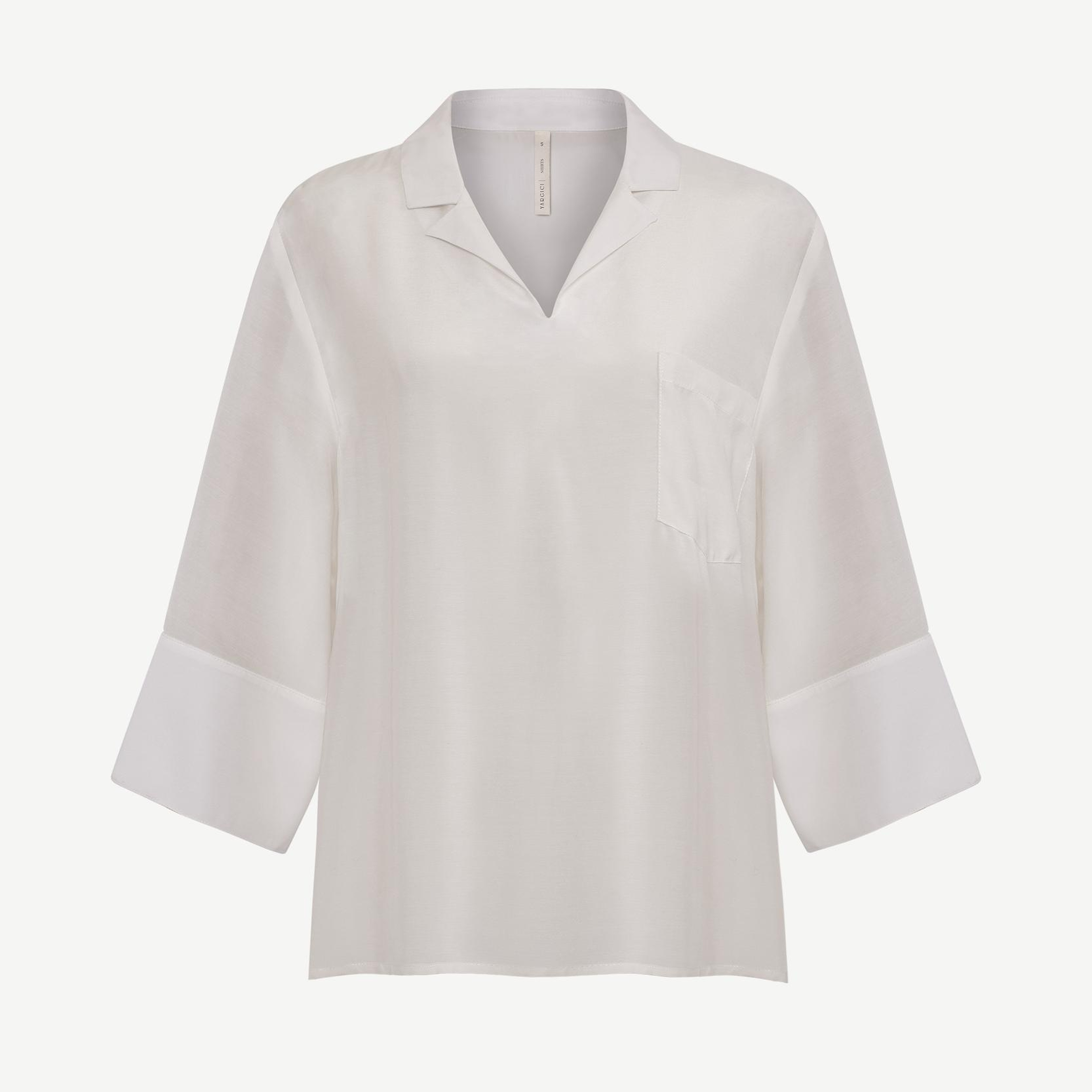 YARGICI Regular Gömlek Yaka 3/4 Kol Bluz