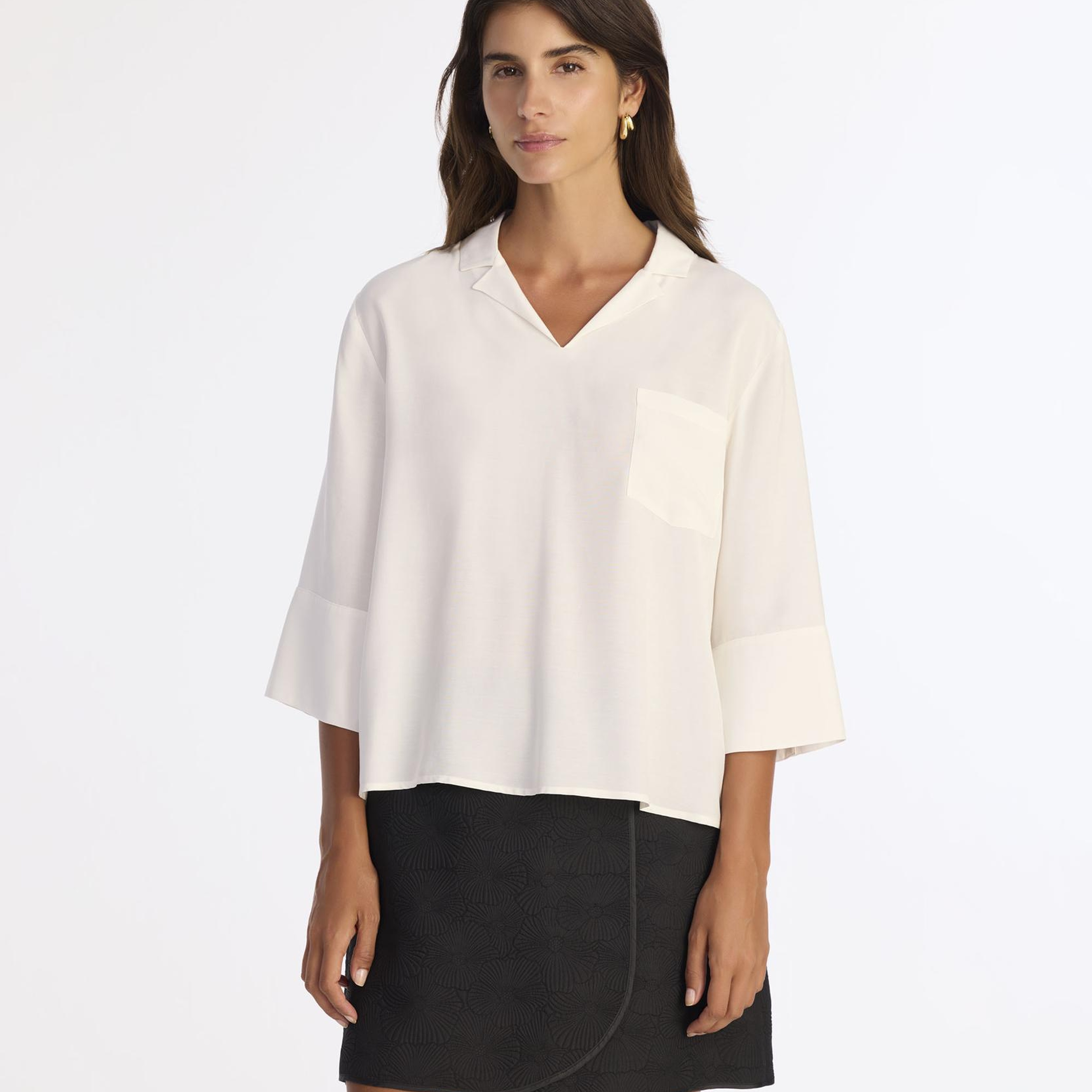 YARGICI Regular Gömlek Yaka 3/4 Kol Bluz