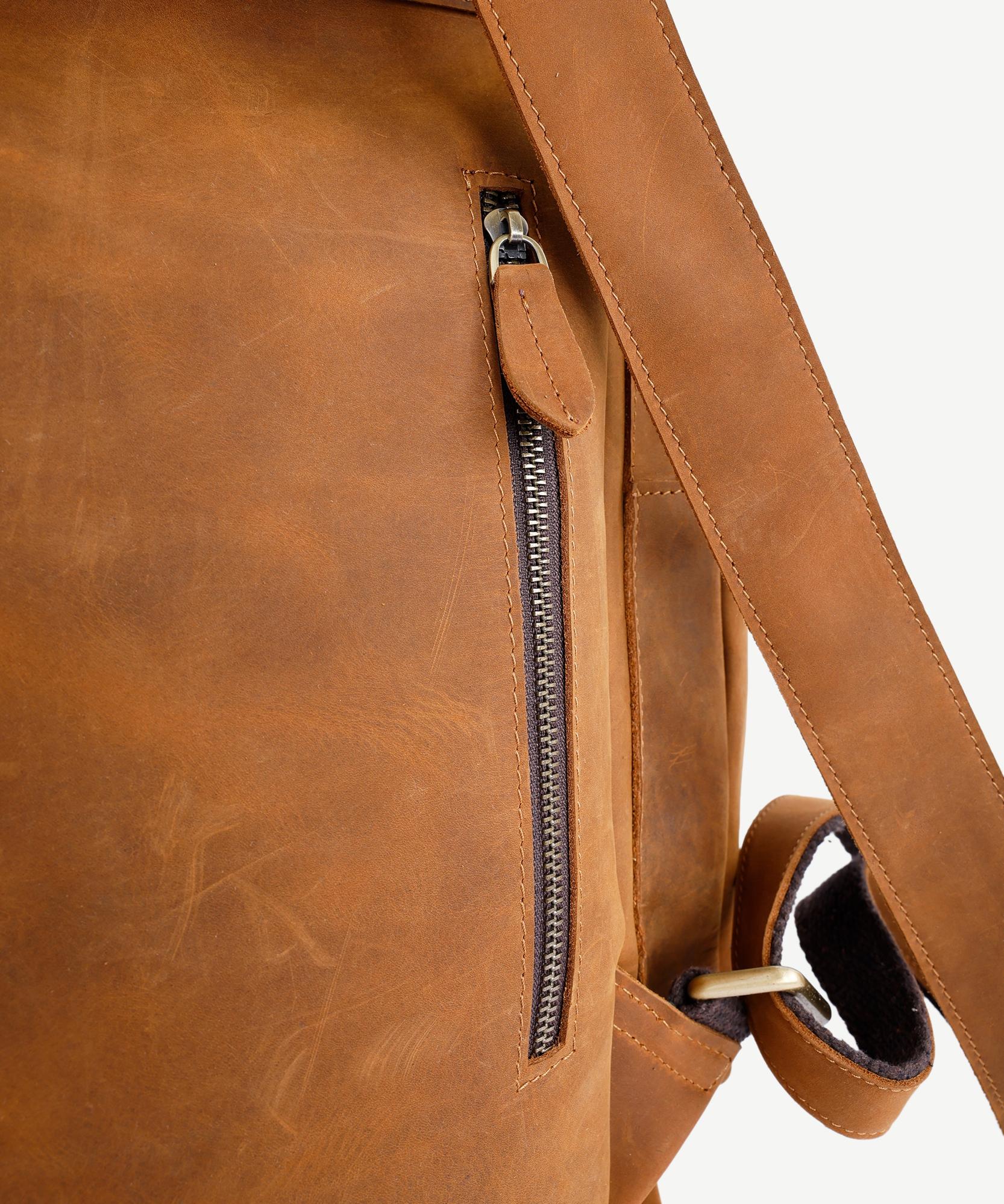 YARGICI Çok Bölmeli Deri Sırt Çantası