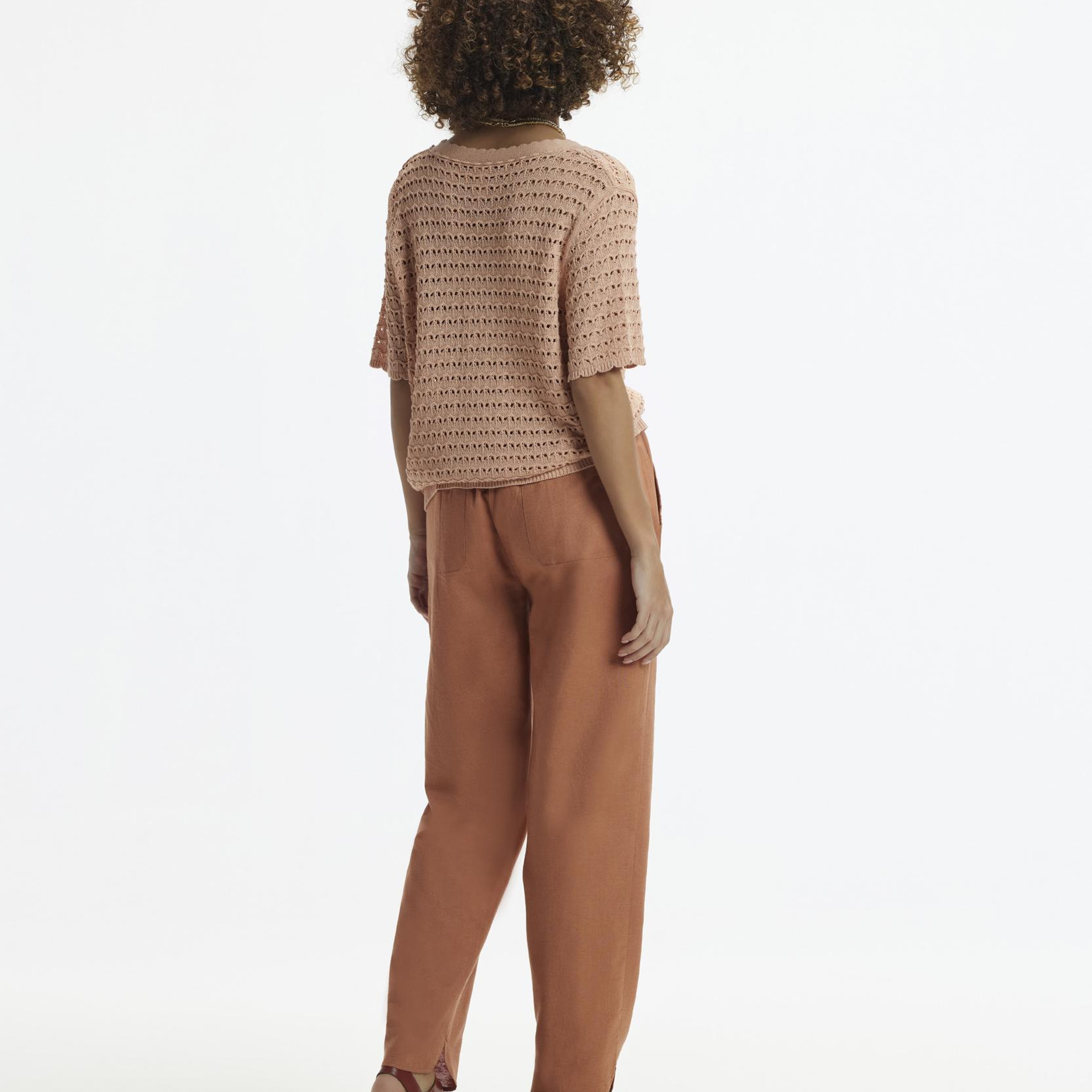 YARGICI Beli Lastikli  Nakış Detaylı Pantolon