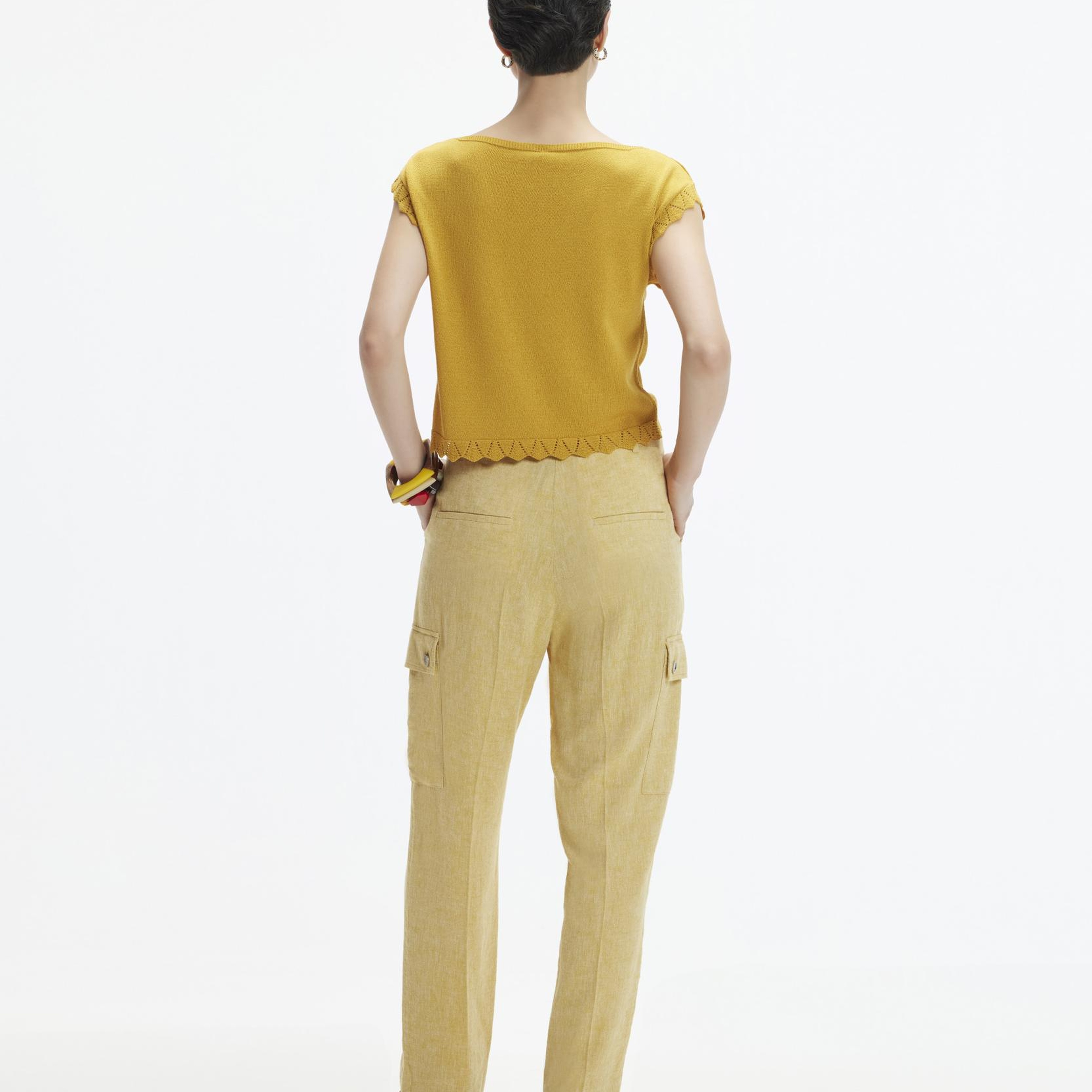 YARGICI Düz Kesim Kırma Detaylı Kargo Pantolon