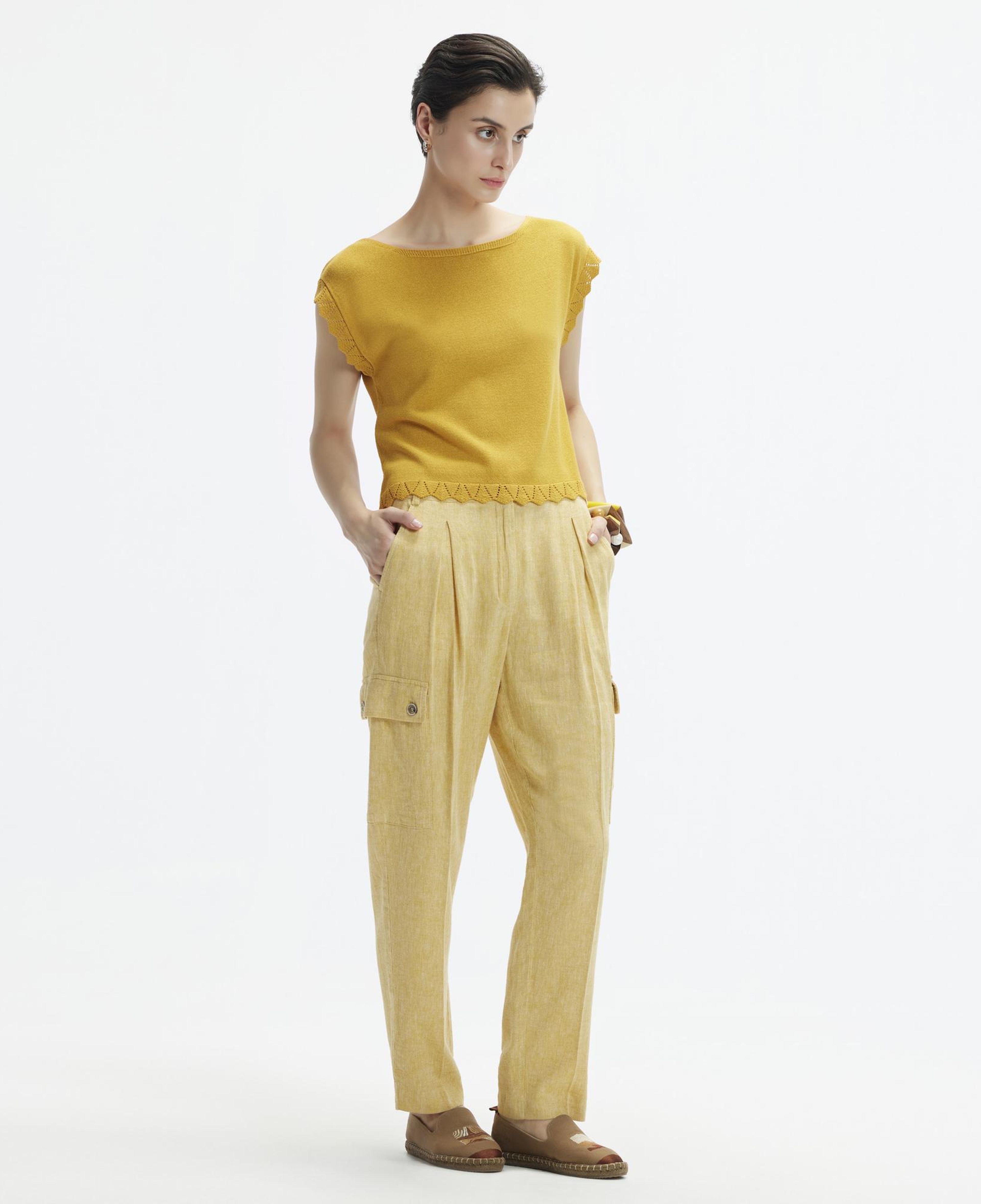 YARGICI Düz Kesim Kırma Detaylı Kargo Pantolon