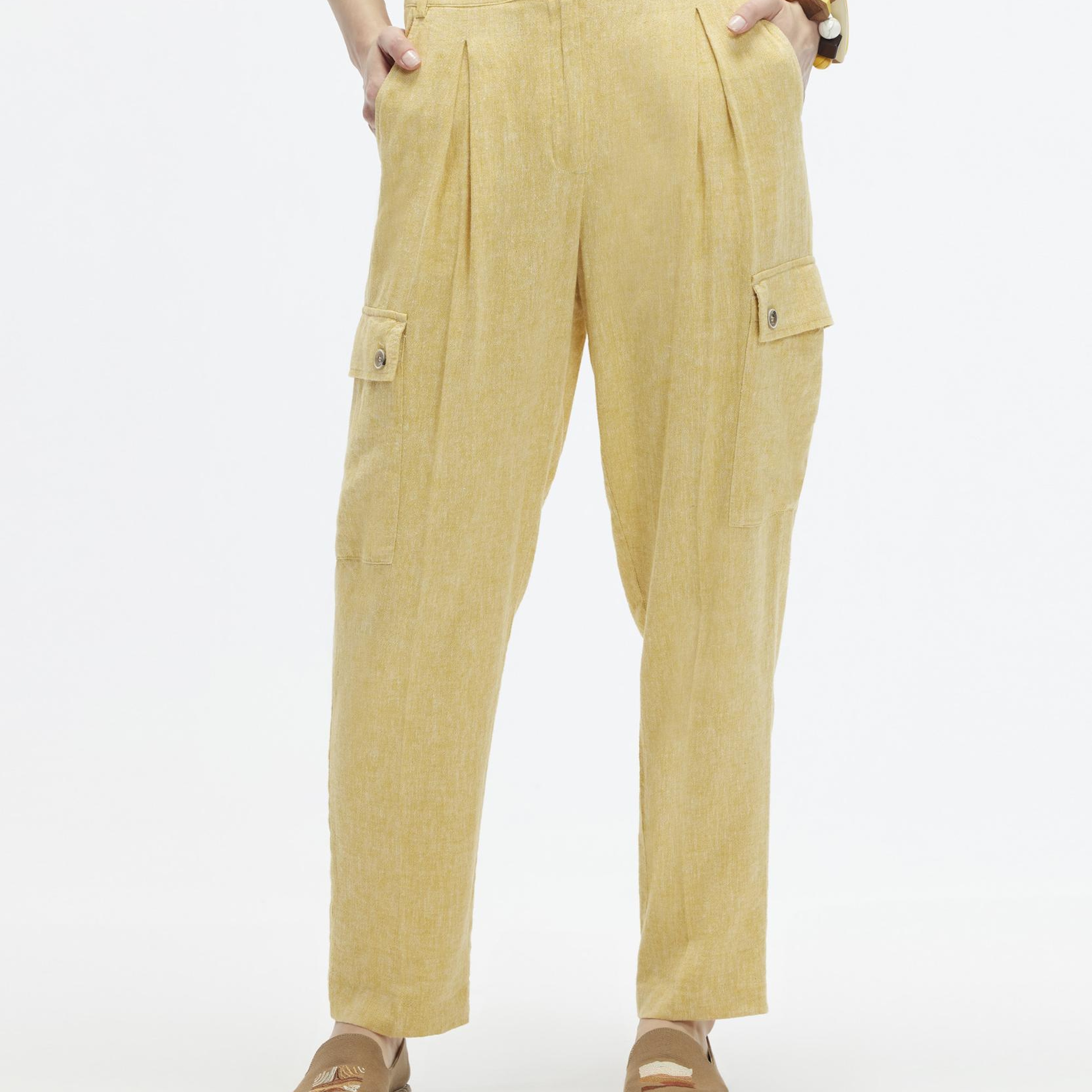 YARGICI Düz Kesim Kırma Detaylı Kargo Pantolon