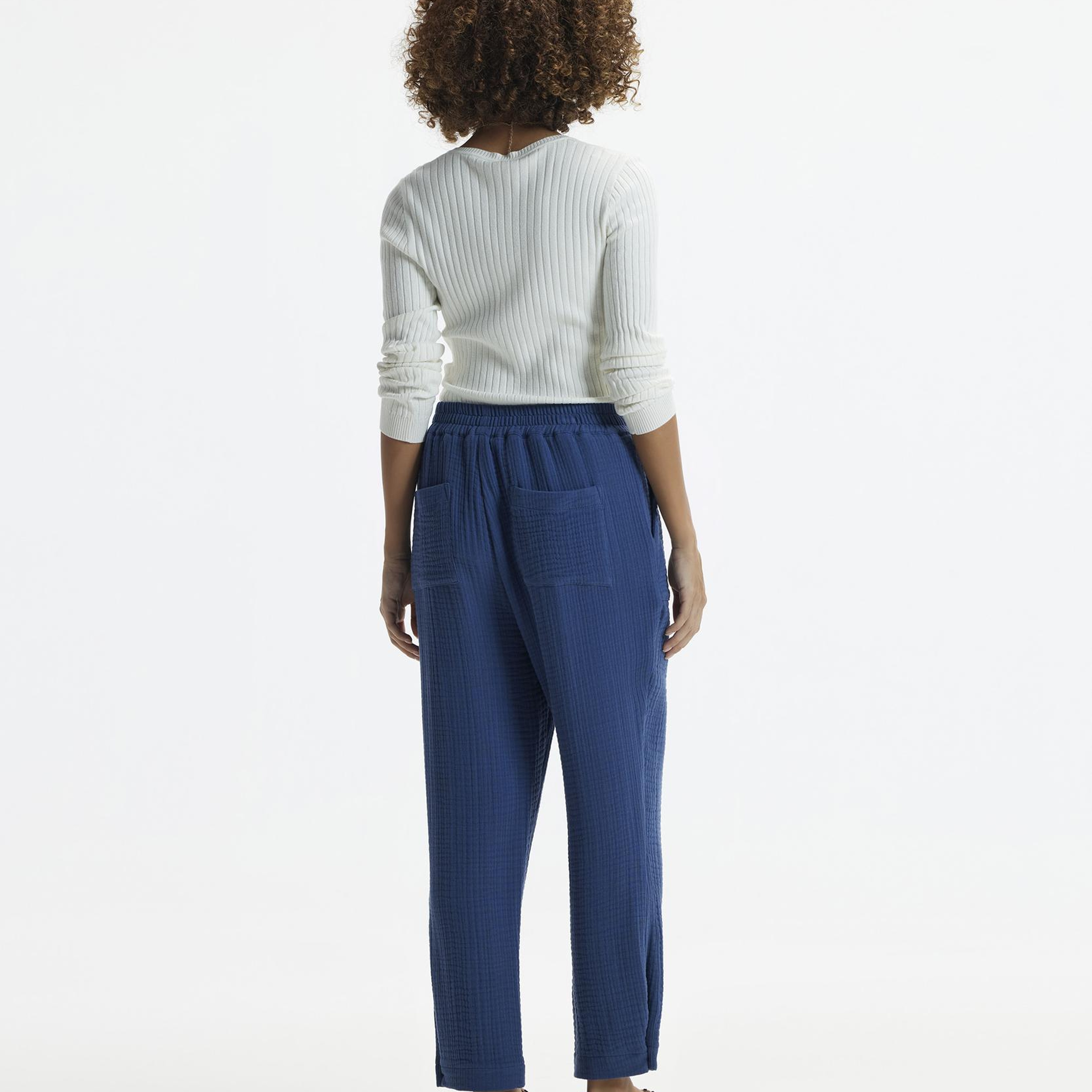 YARGICI Düz Kesim Beli Lastikli Pantolon