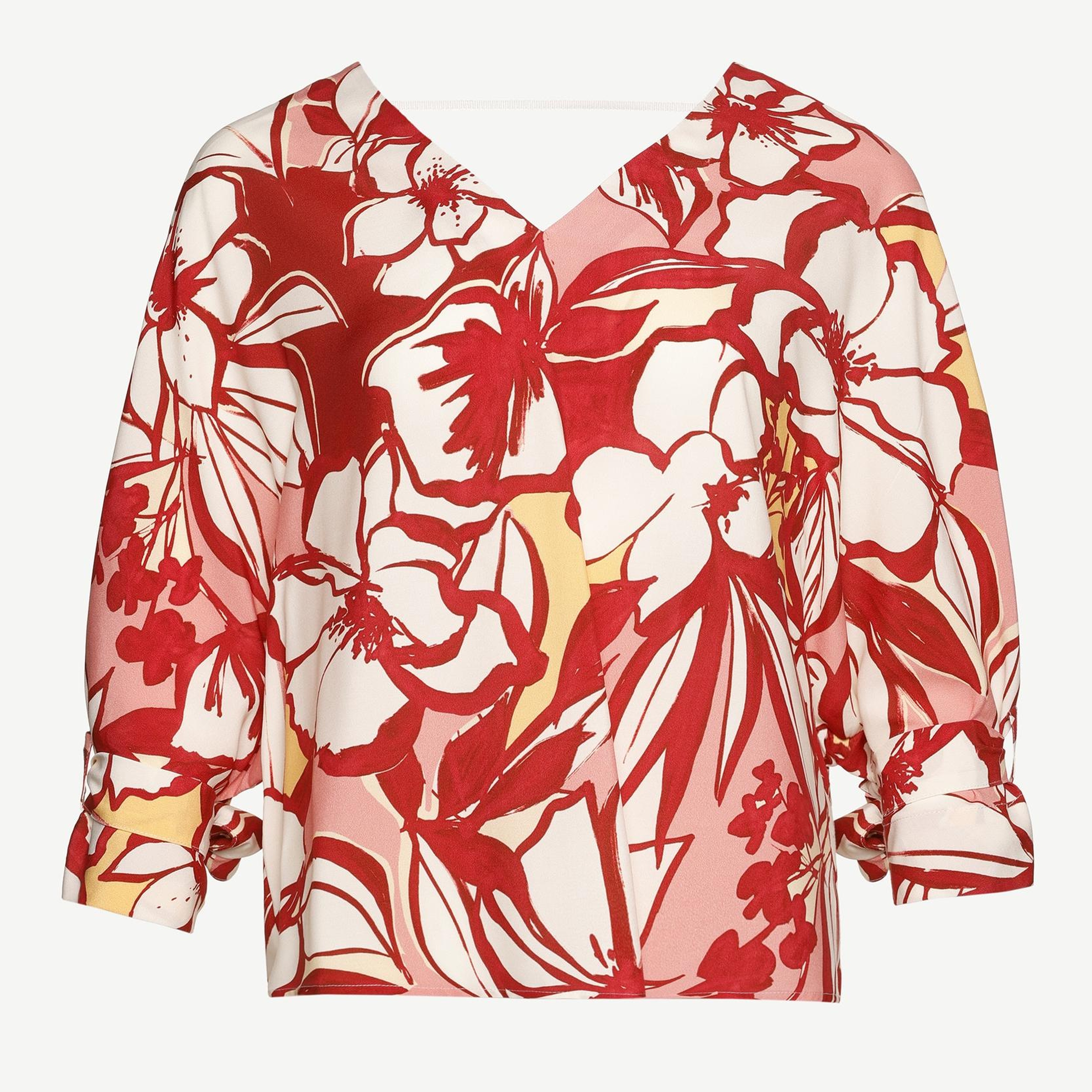 YARGICI V Yakalı Manşeti Bağlamalı Bluz