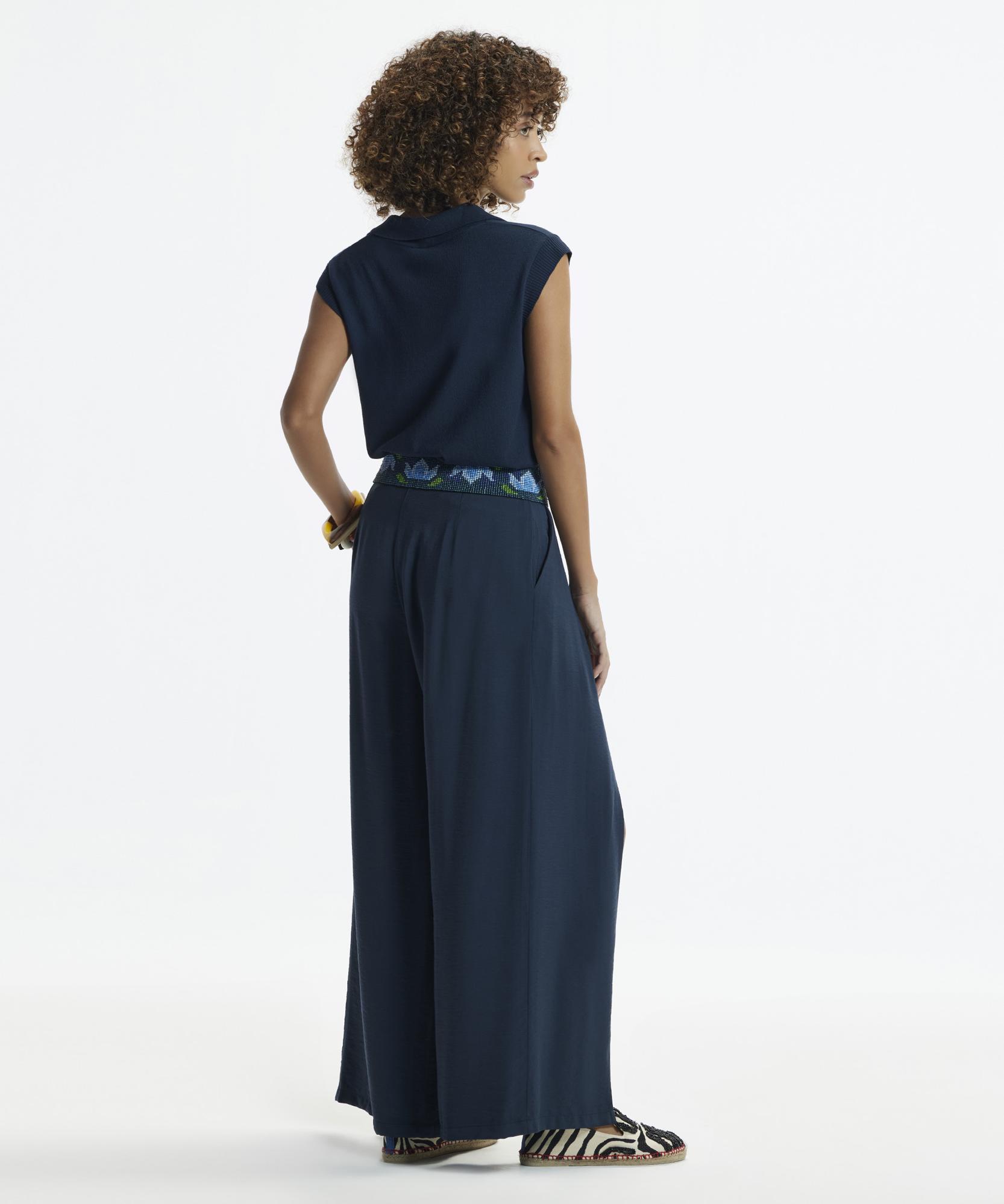 YARGICI Önü Yırtmaçlı Bol Kesim Pantolon