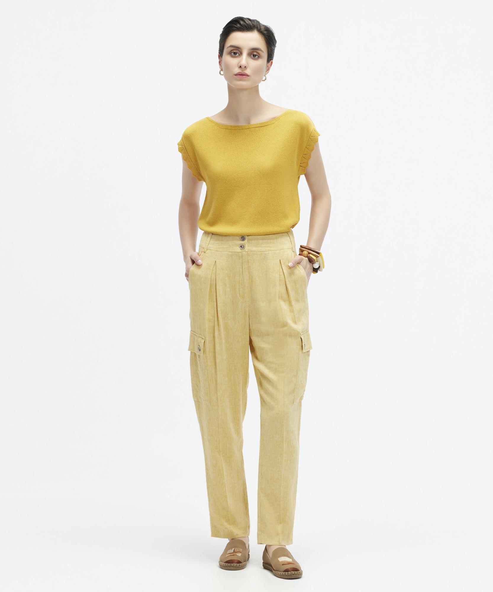 YARGICI Düz Kesim Kırma Detaylı Kargo Pantolon