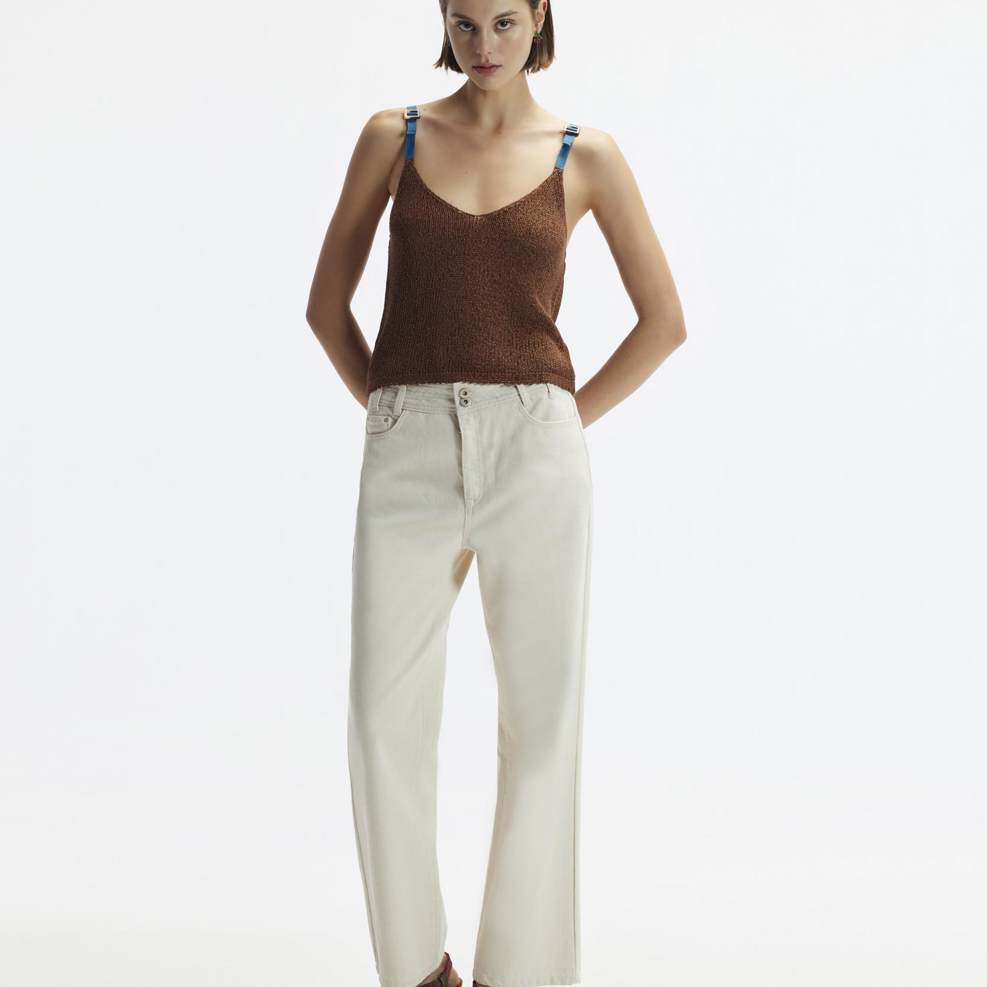 YARGICI Kemer Detaylı Cropeed Fit Non-Denim Pantolon