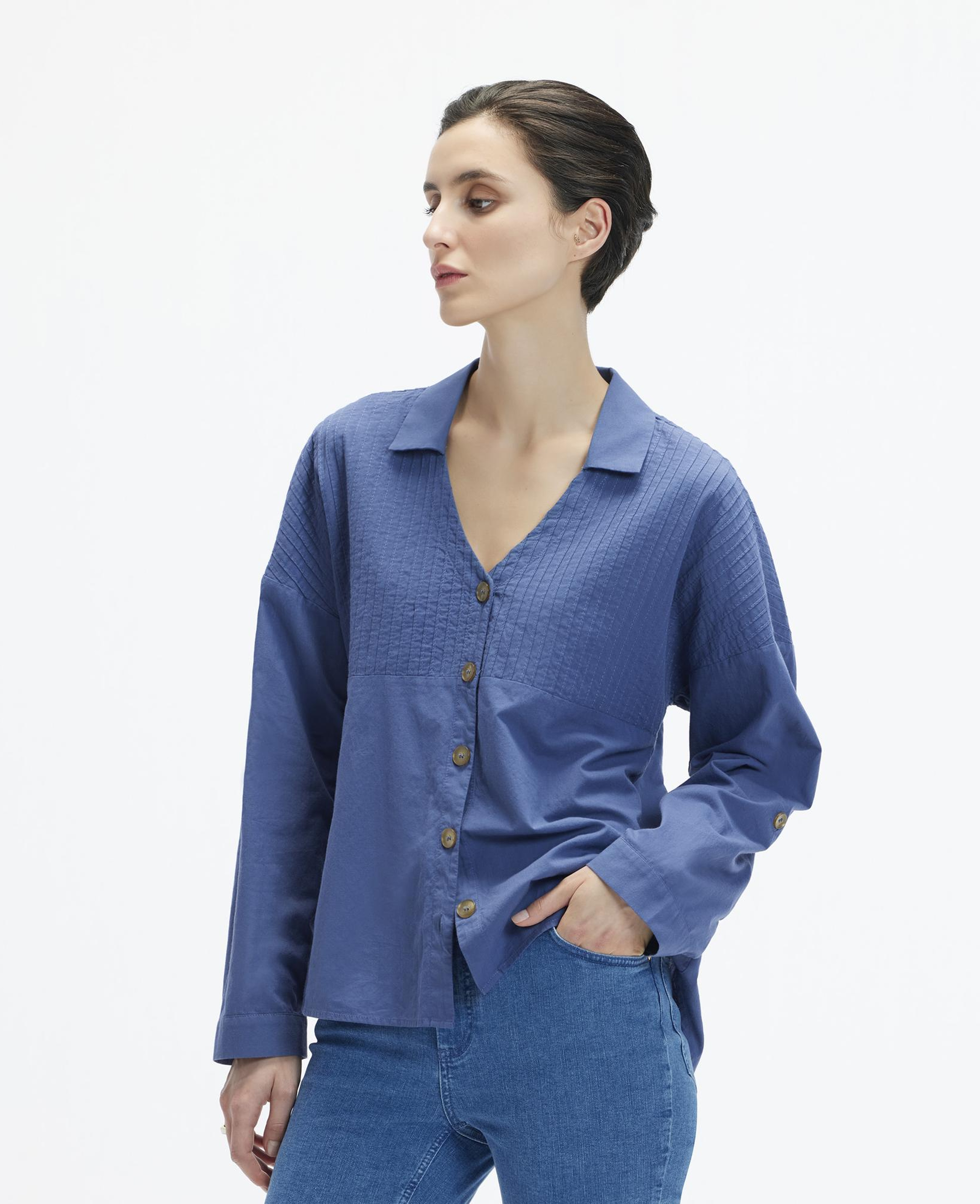 YARGICI Nervürlü Apolet Detaylı Gömlek