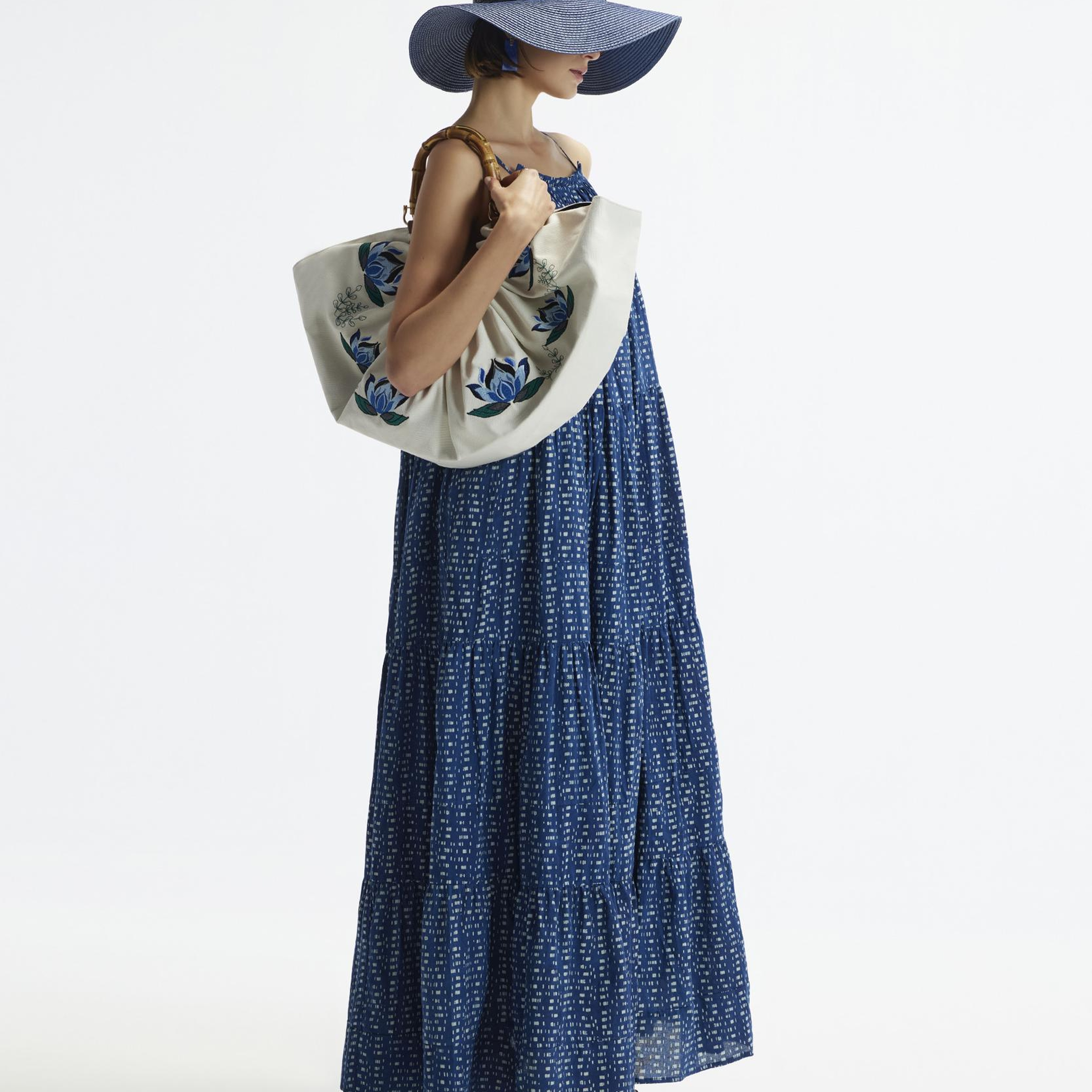 YARGICI Kolsuz Halter Yaka Önden Bağlamalı Uzun Elbise