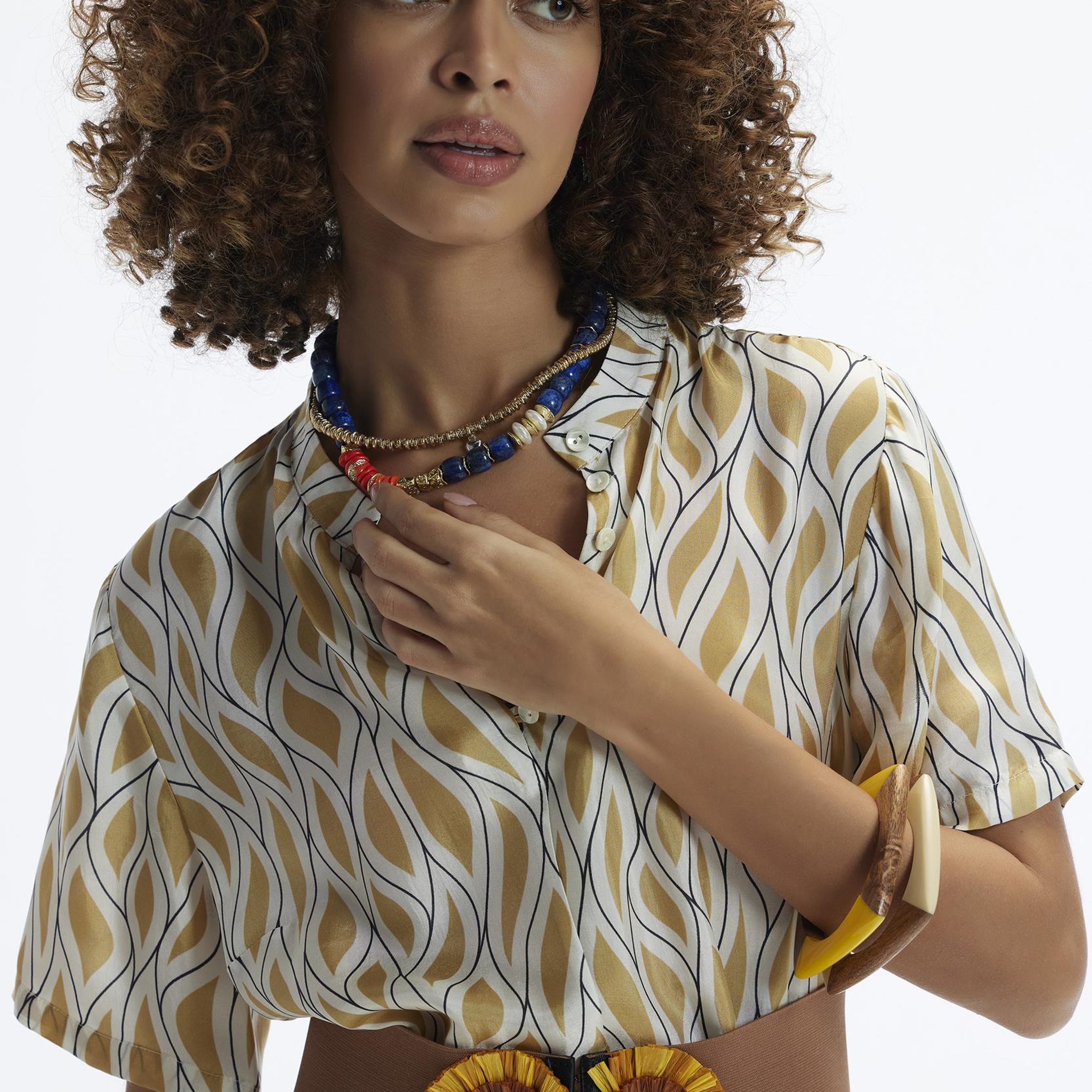 YARGICI Kısa Kollu Düğmeli Midi Boy Elbise