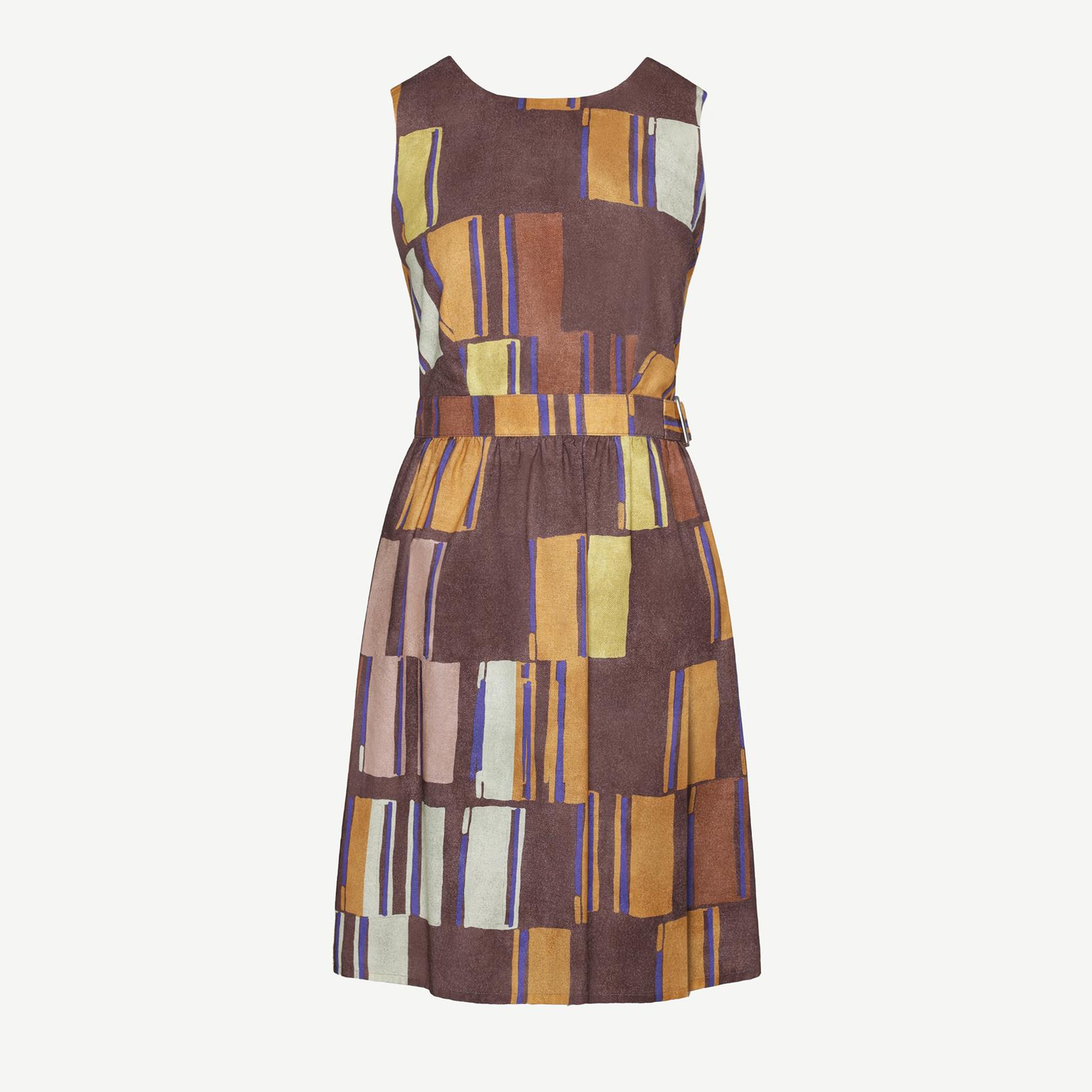 YARGICI Kolsuz Bisiklet Yaka Sırtı Pencere Detaylı Beli Kemerli Elbise