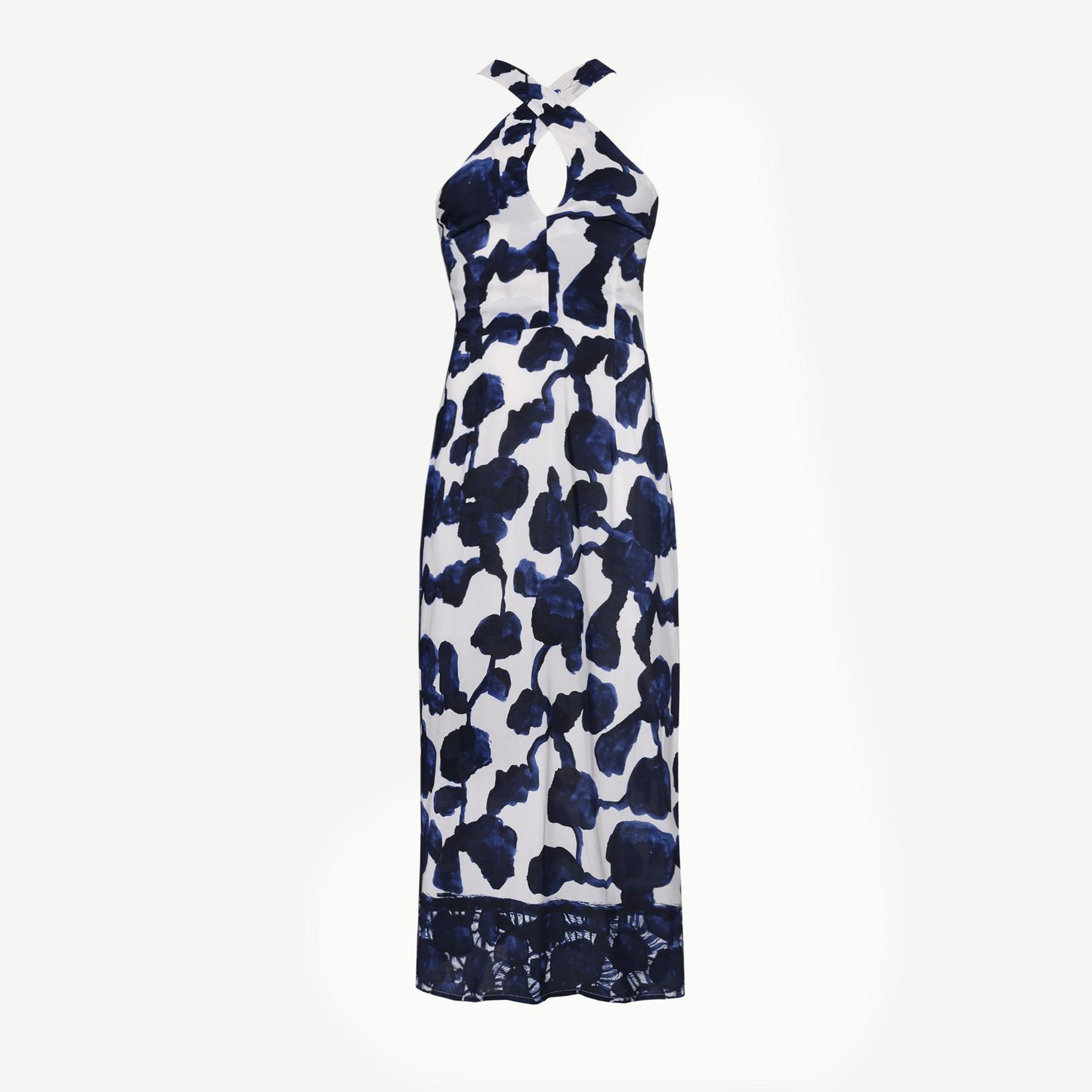 YARGICI Boyundan Bağlamalı Sırtı Açık Uzun Elbise