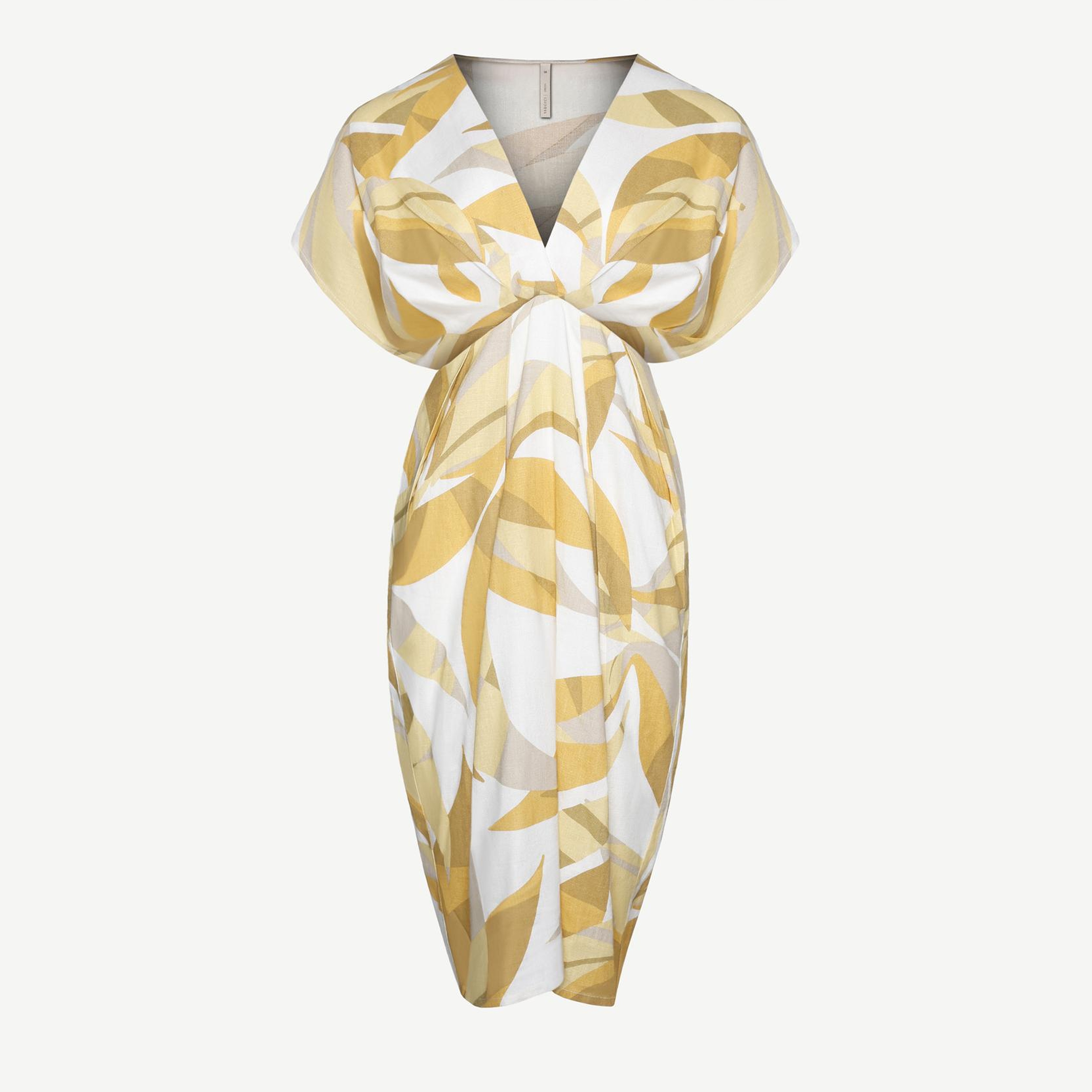 YARGICI V Yaka Kısa Kollu Beli Dekolte Kısa Elbise