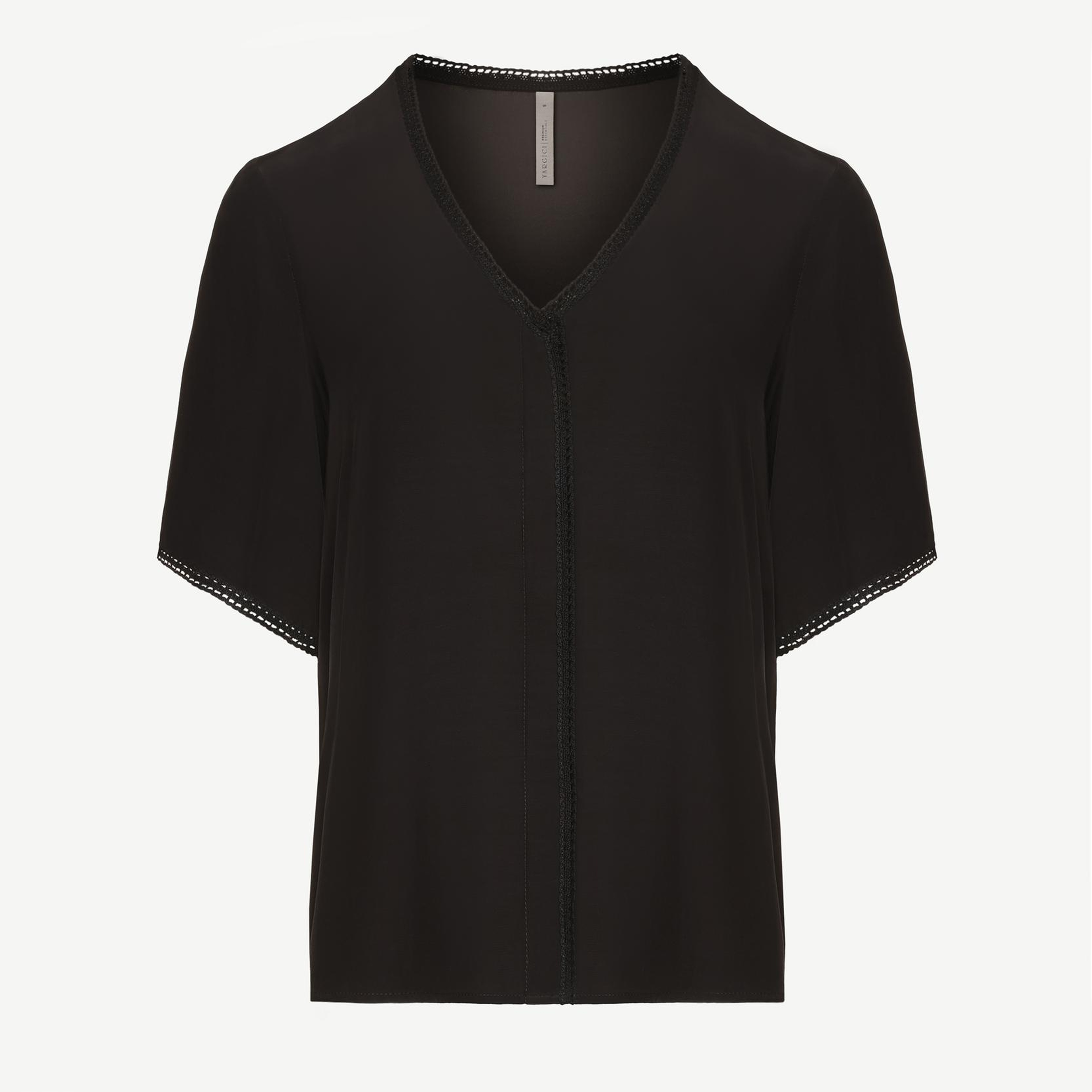 YARGICI Kısa Kol V Yaka Biye Detaylı Gömlek