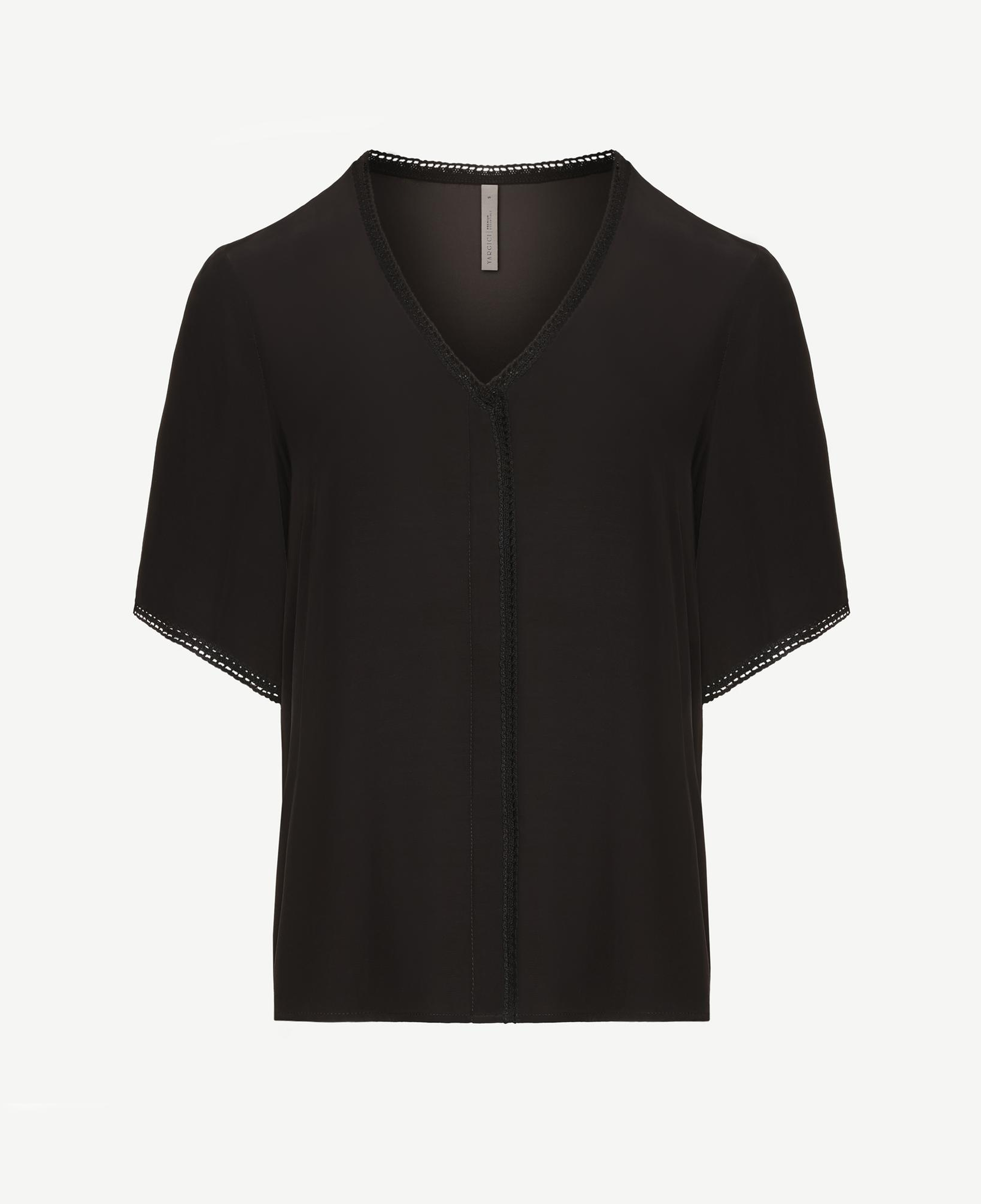 YARGICI Kısa Kol V Yaka Biye Detaylı Gömlek