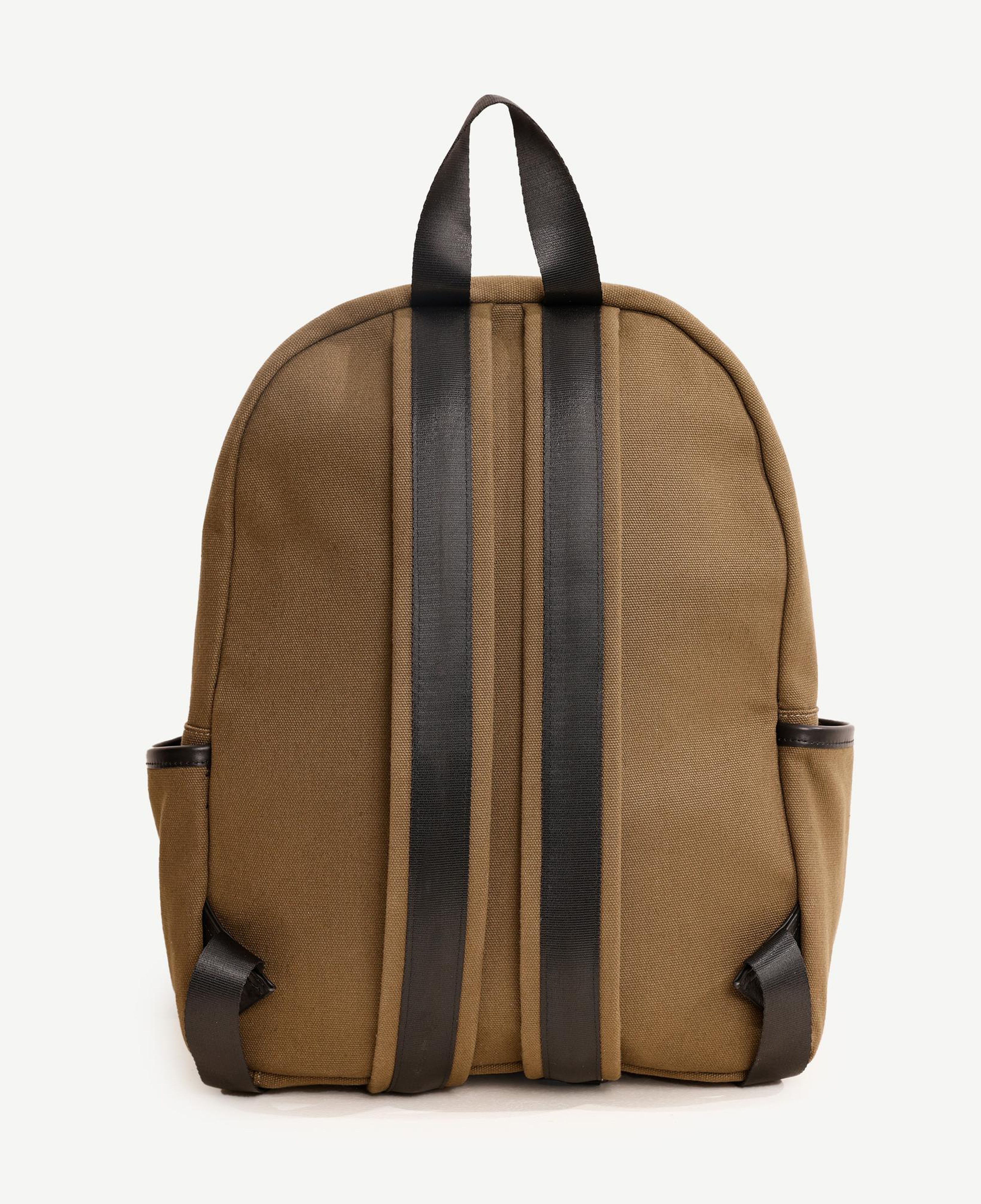 YARGICI Deri Cep Detaylı Canvas Sırt Çantası