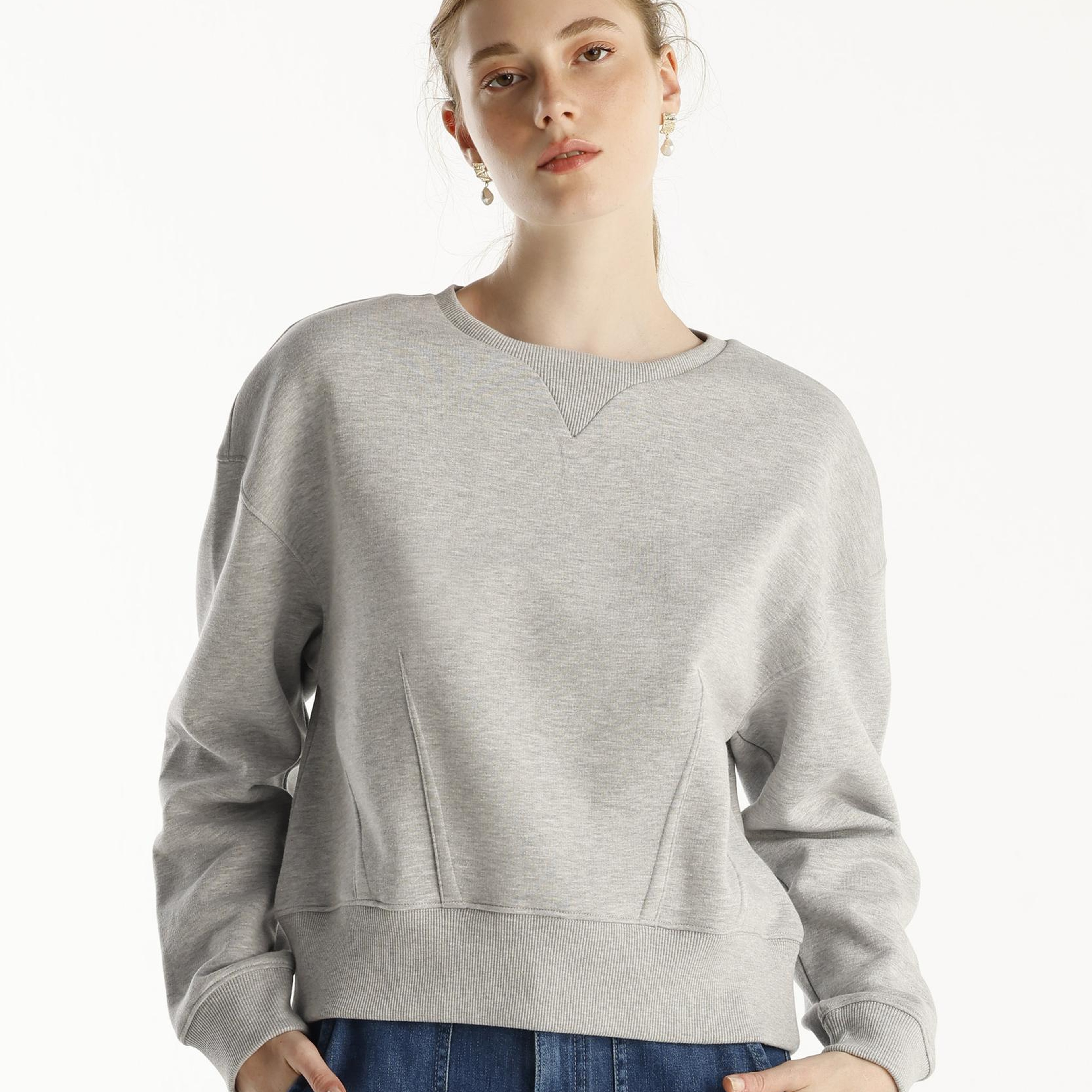 YARGICI Pens Detaylı Uzun Kollu Bisiklet Yaka Sweatshirt