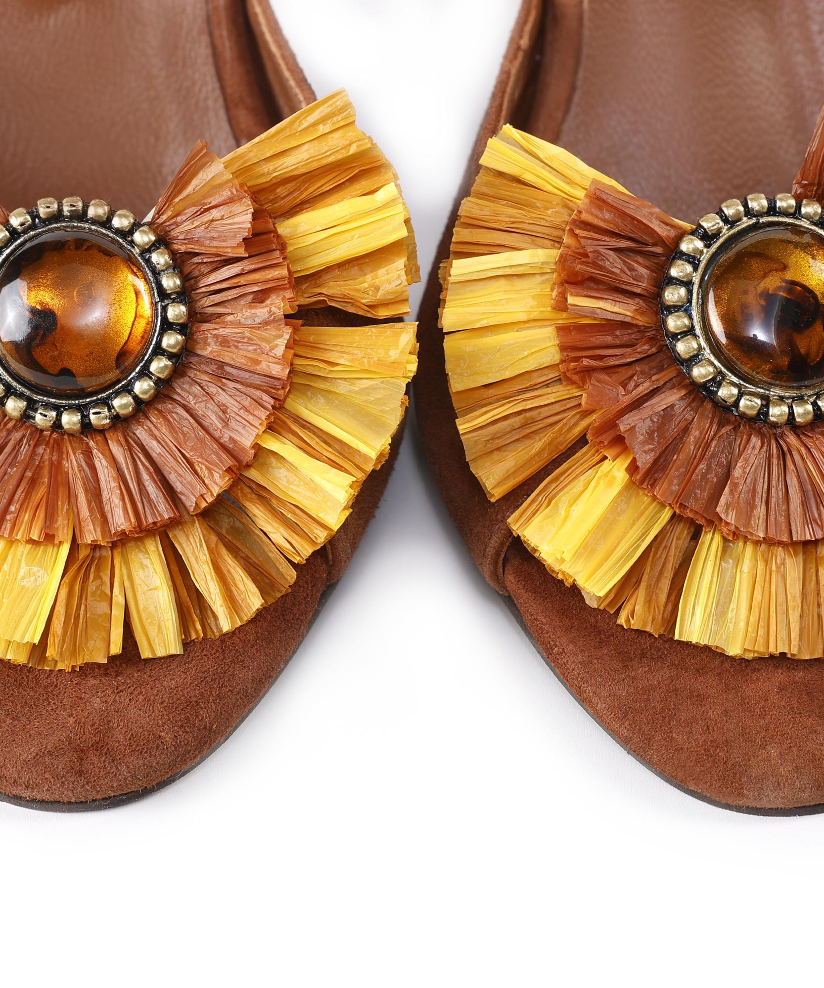 YARGICI Rafya Aksesuar Detaylı Topuklu Sandalet