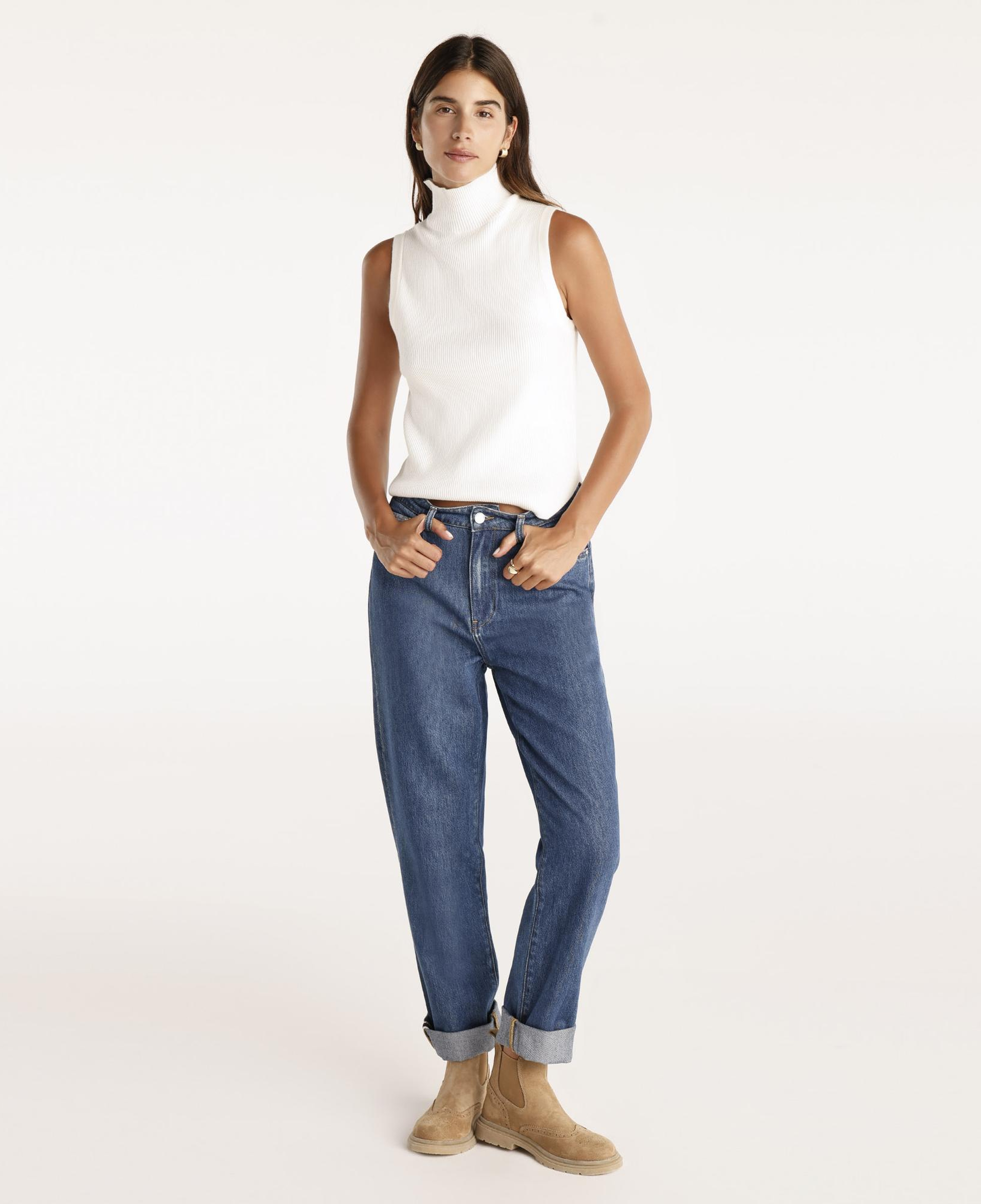 YARGICI Paça Katlamalı Yüksek Belli Düz Paça Pantolon