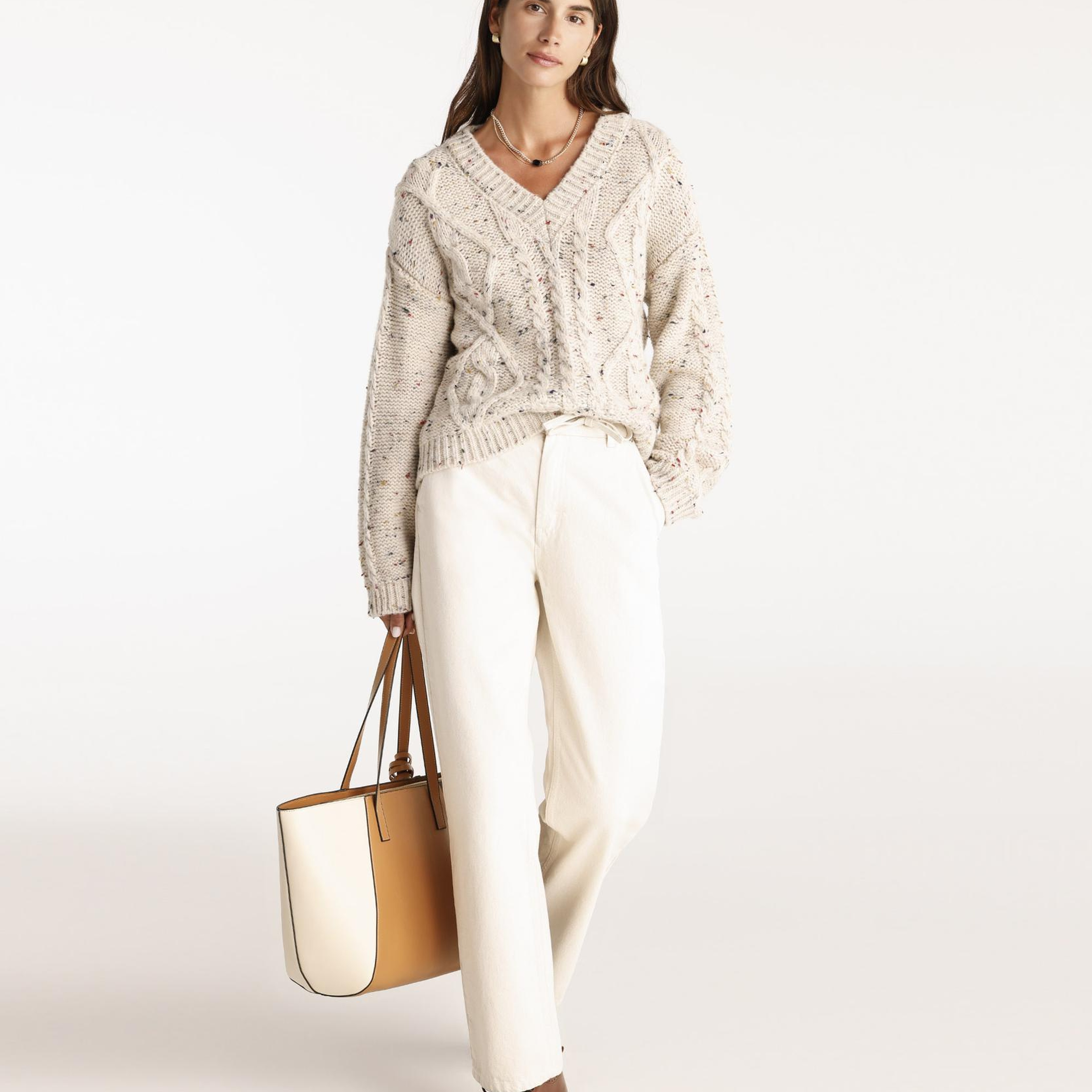 YARGICI V Yaka Oversıze Kazak