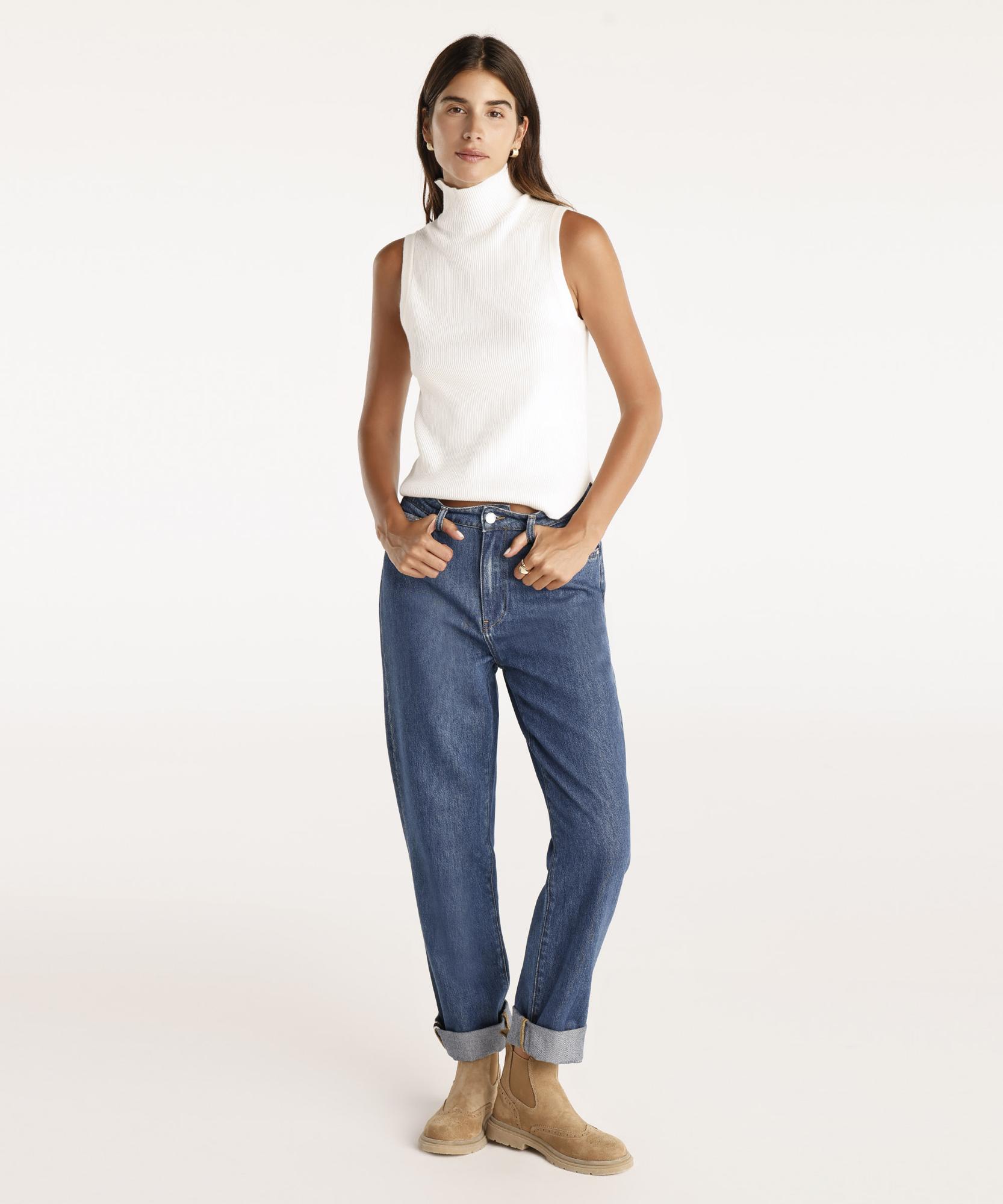 YARGICI Paça Katlamalı Yüksek Belli Düz Paça Pantolon