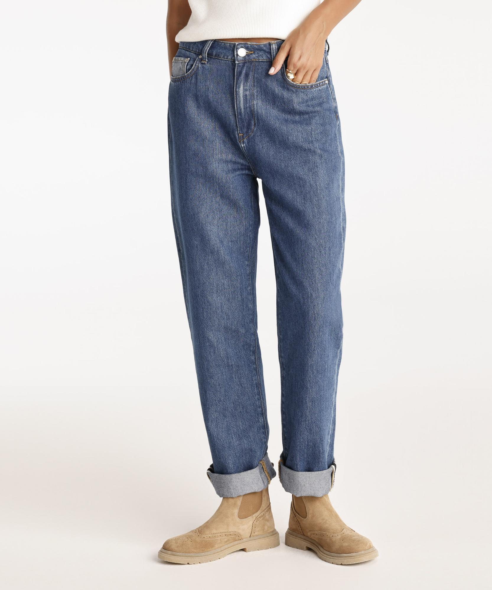 YARGICI Paça Katlamalı Yüksek Belli Düz Paça Pantolon