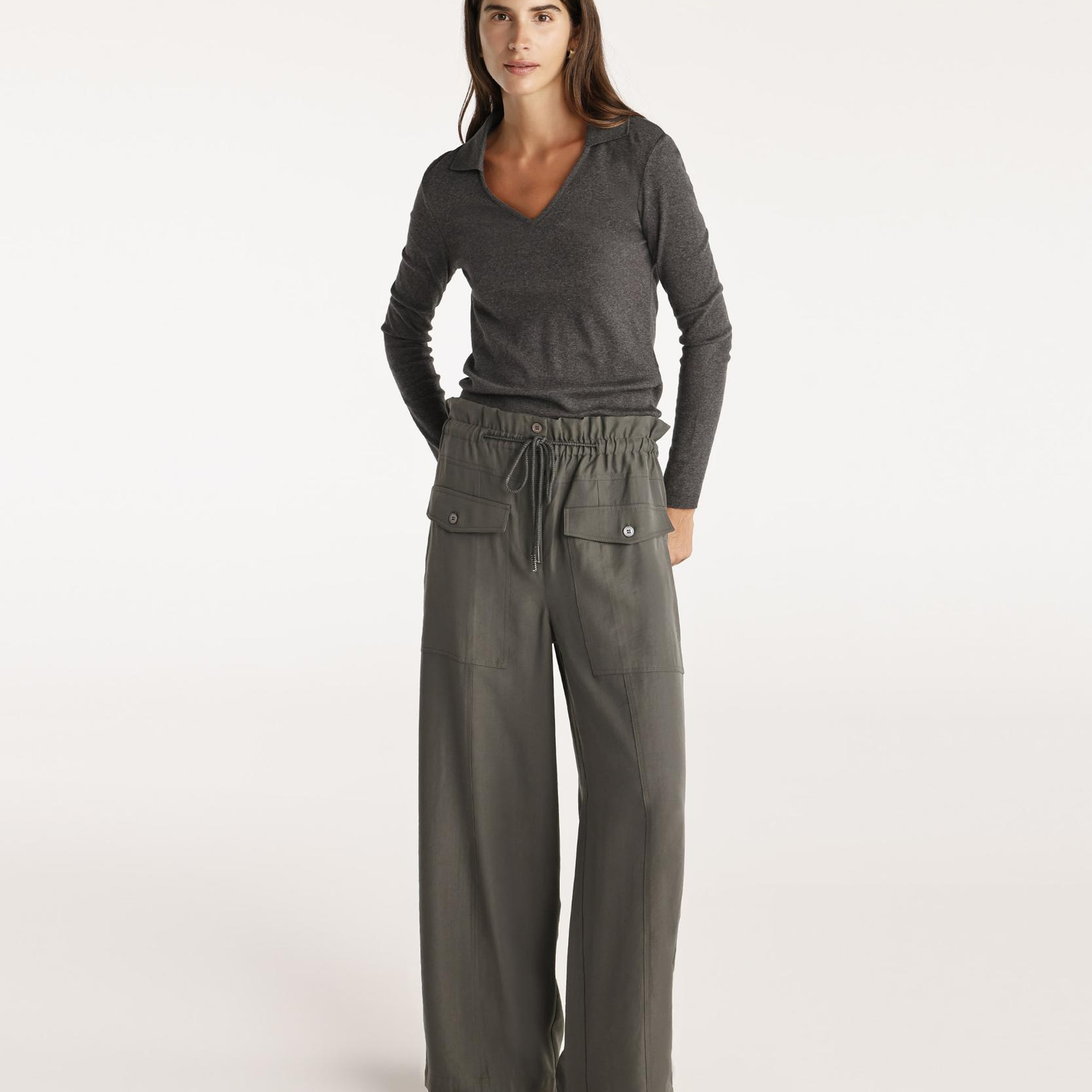 YARGICI Yüksek Bel Geniş Paça Pantolon