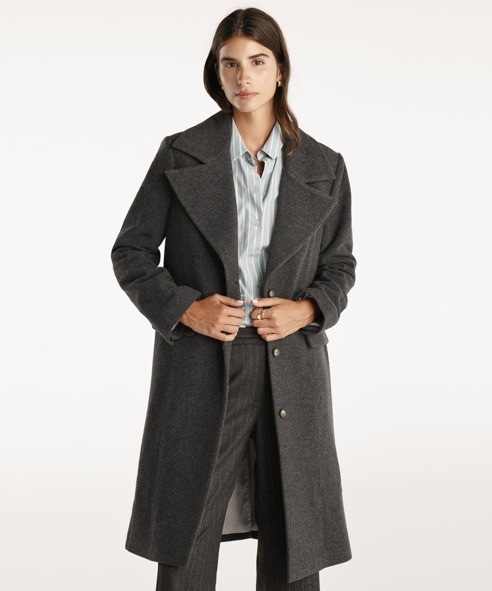 YARGICI Geniş Yakalı Düz Kesim Palto