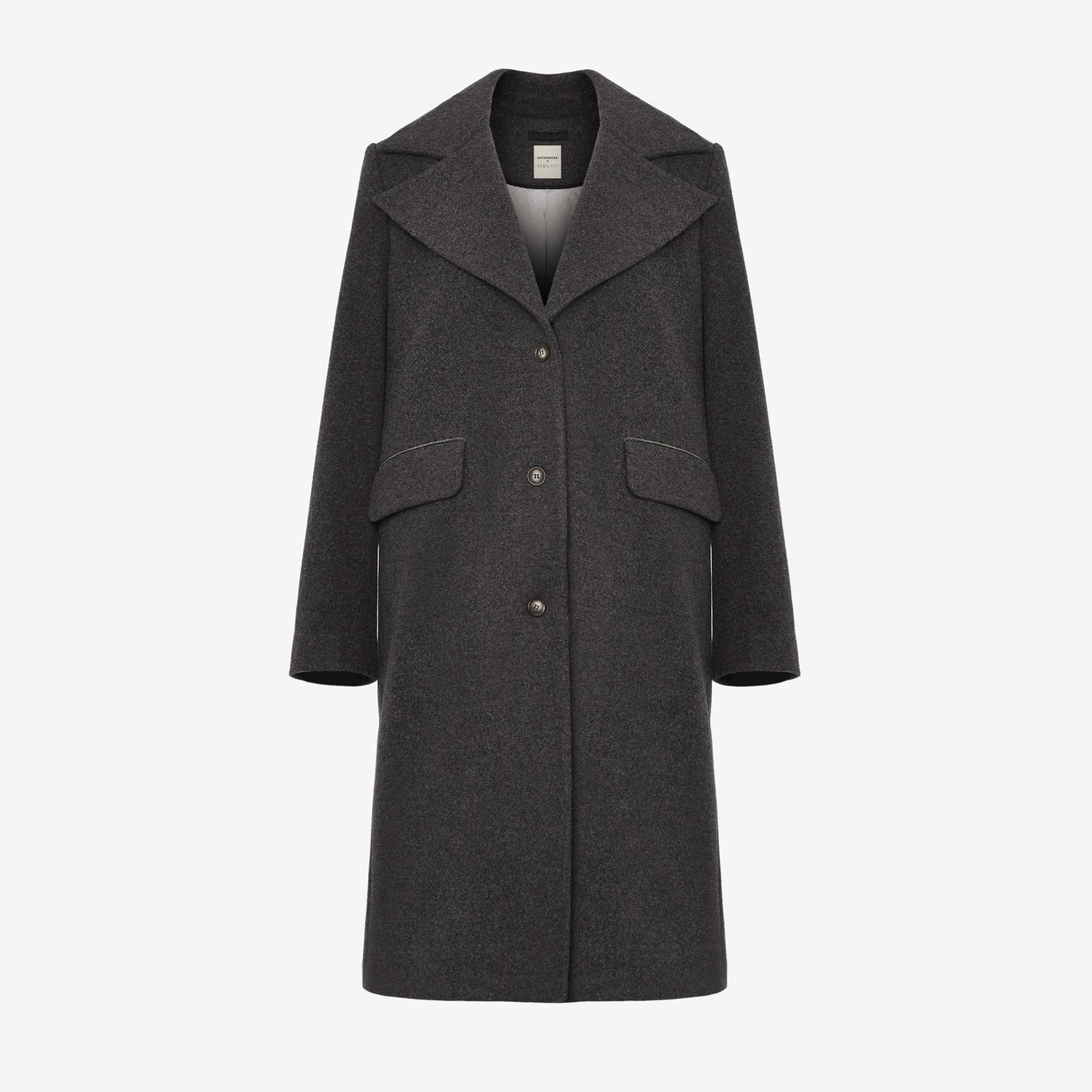 YARGICI Geniş Yakalı Düz Kesim Palto