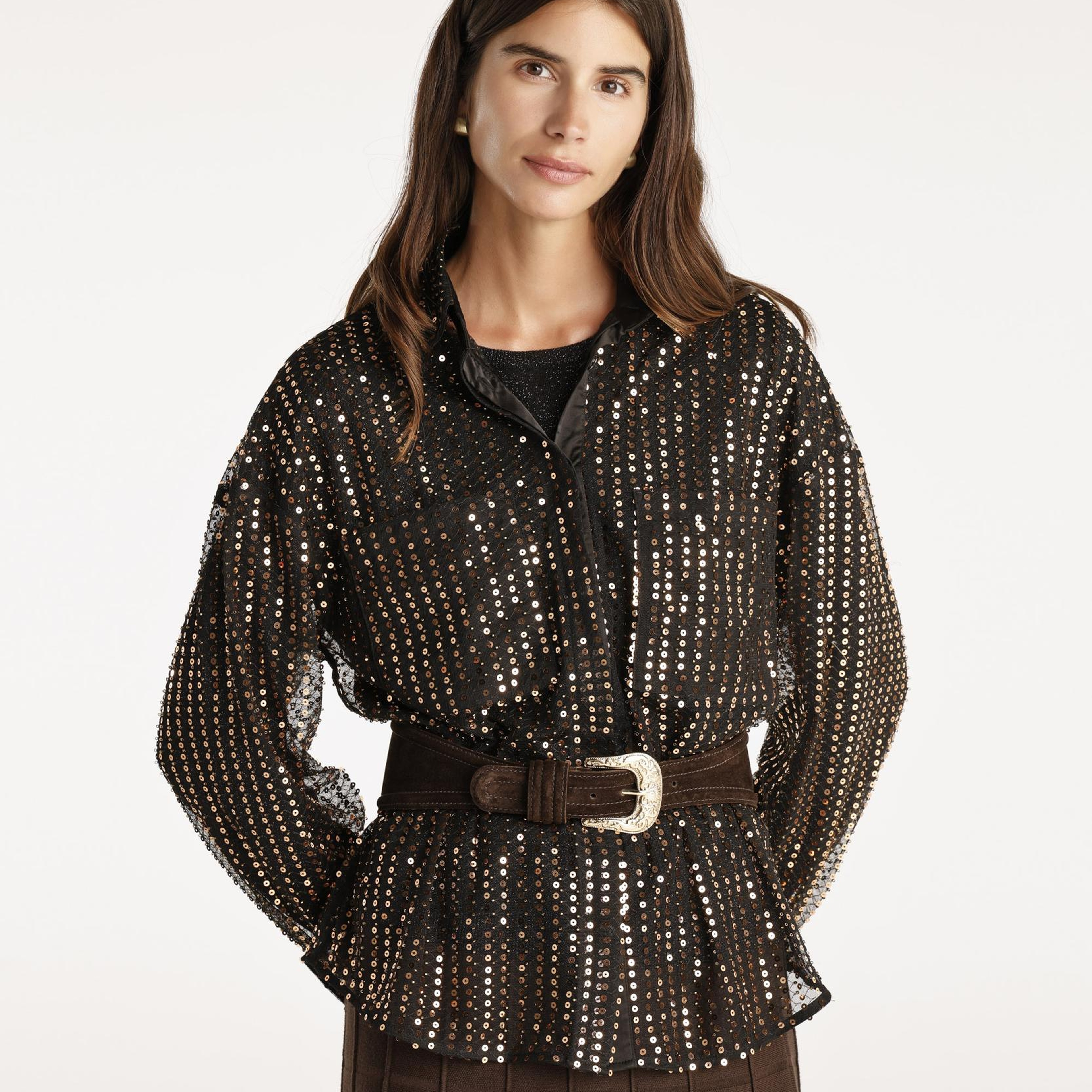 YARGICI Payetli Gömlek