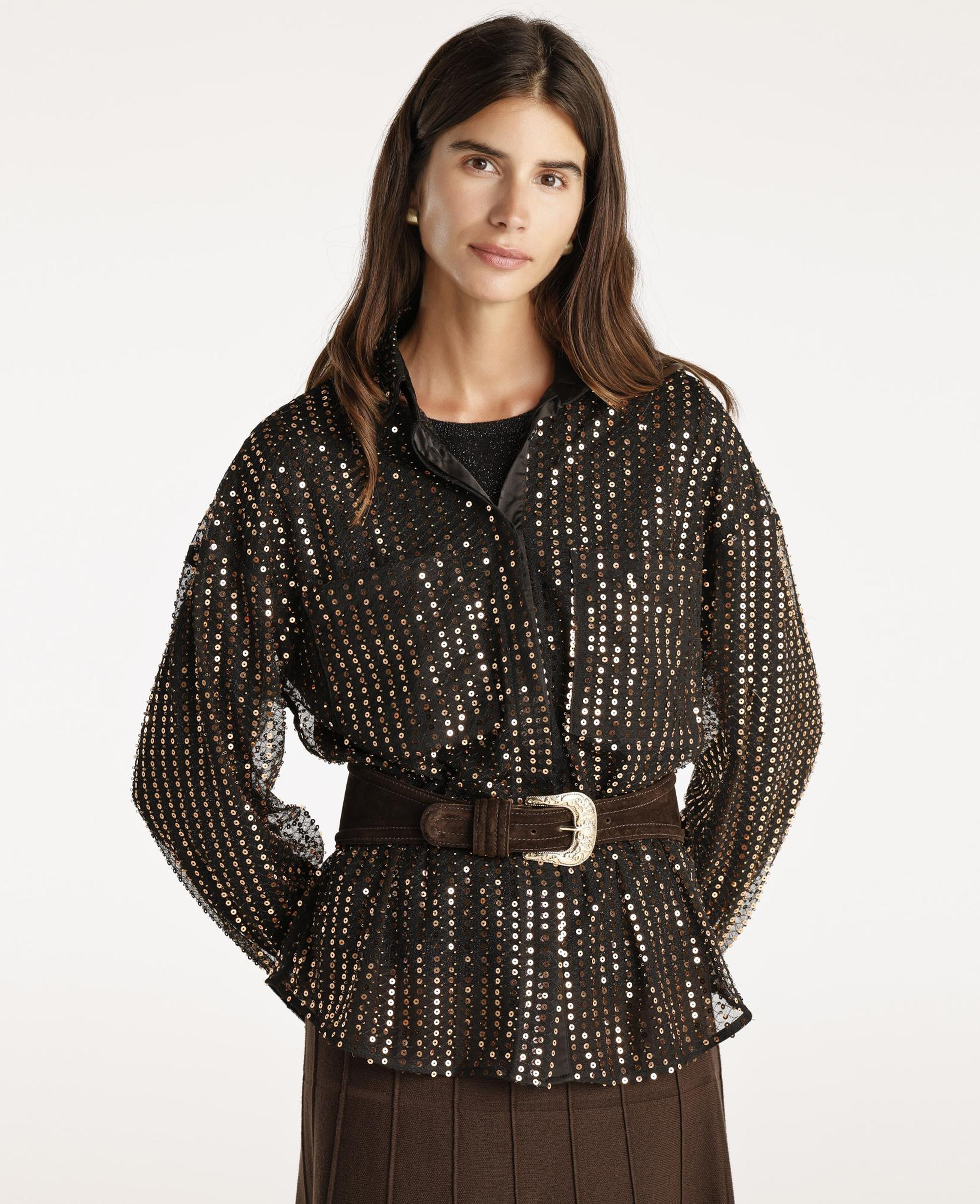 YARGICI Payetli Gömlek