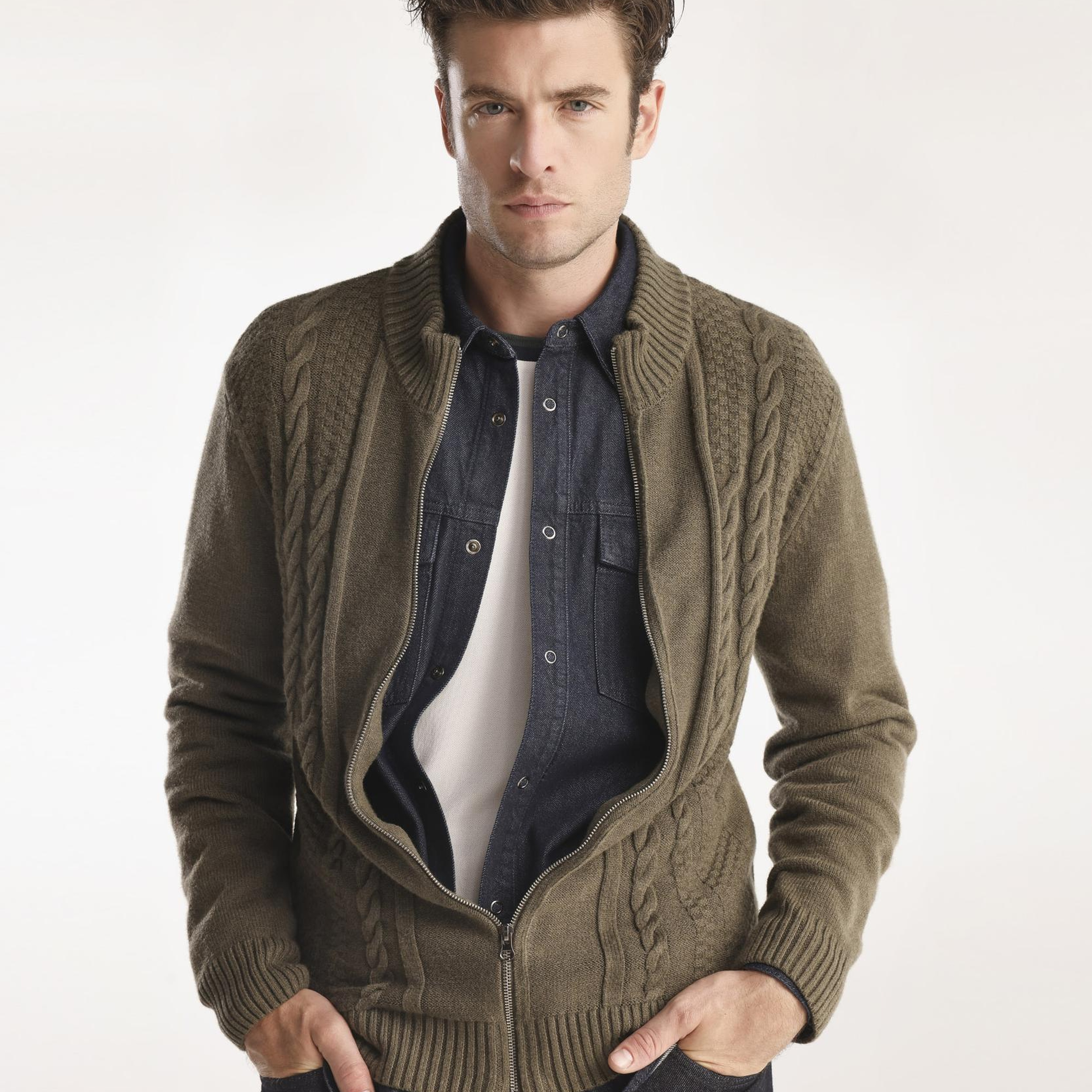 YARGICI Fermuarlı Triko Hırka