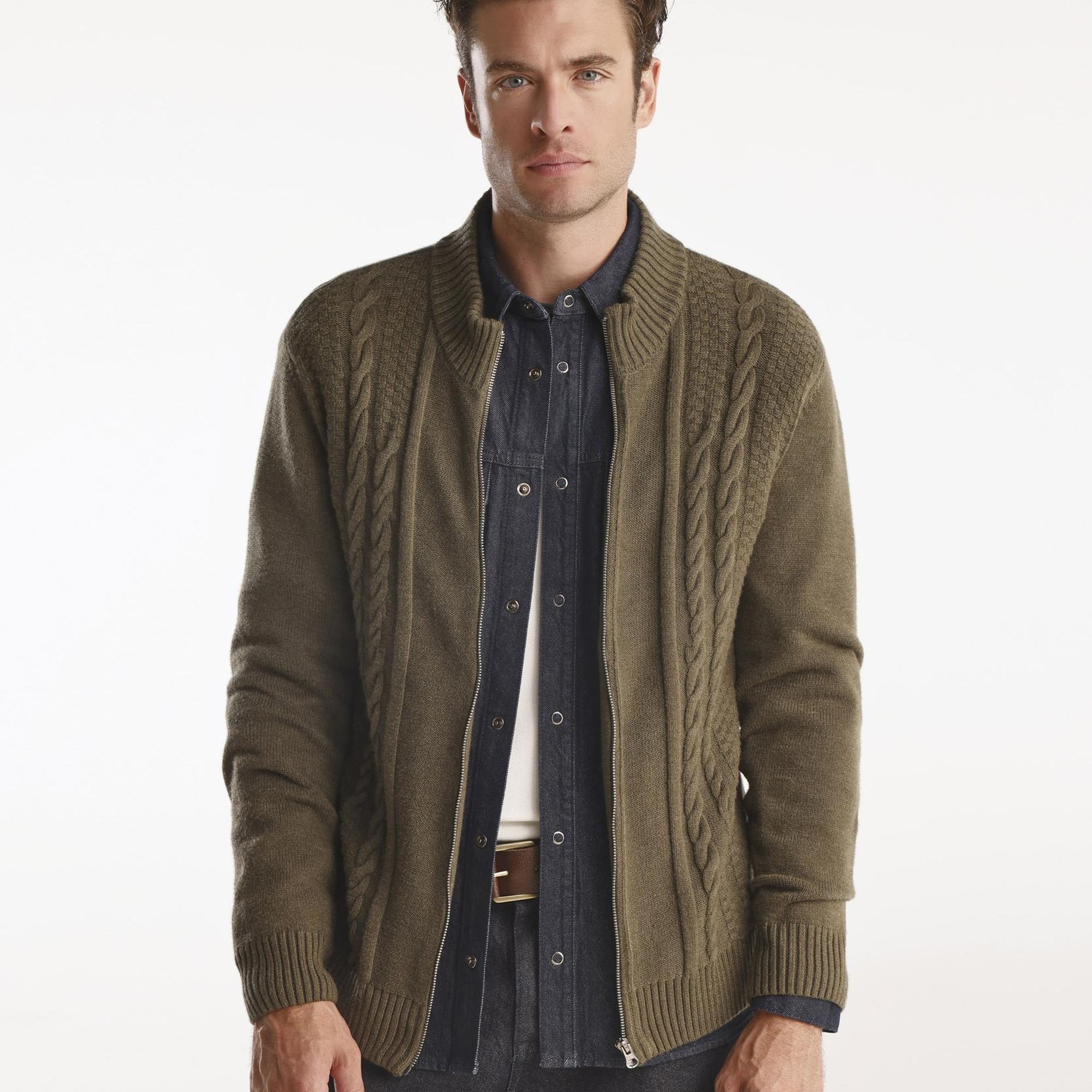 YARGICI Fermuarlı Triko Hırka