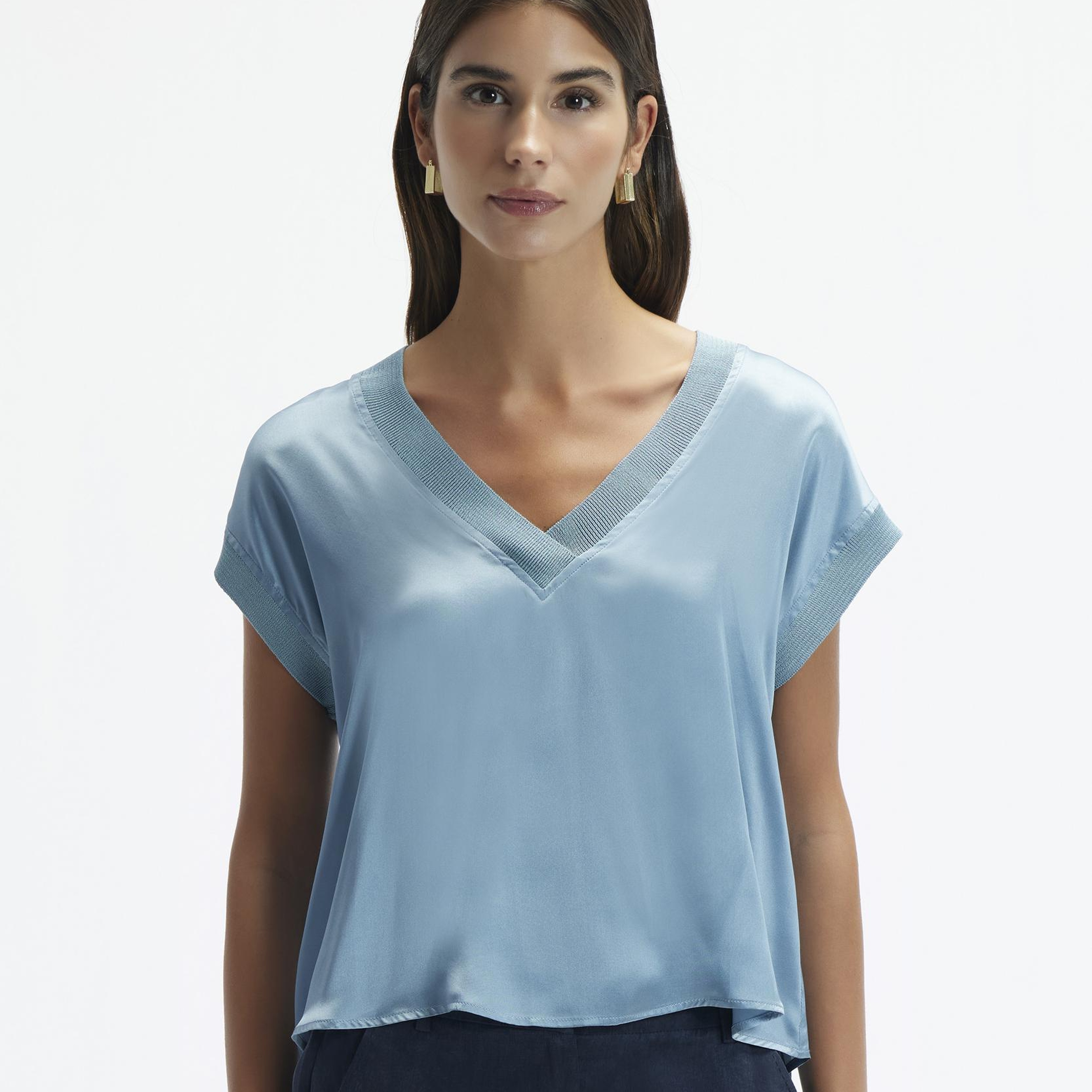 YARGICI V Yakalı Bluz