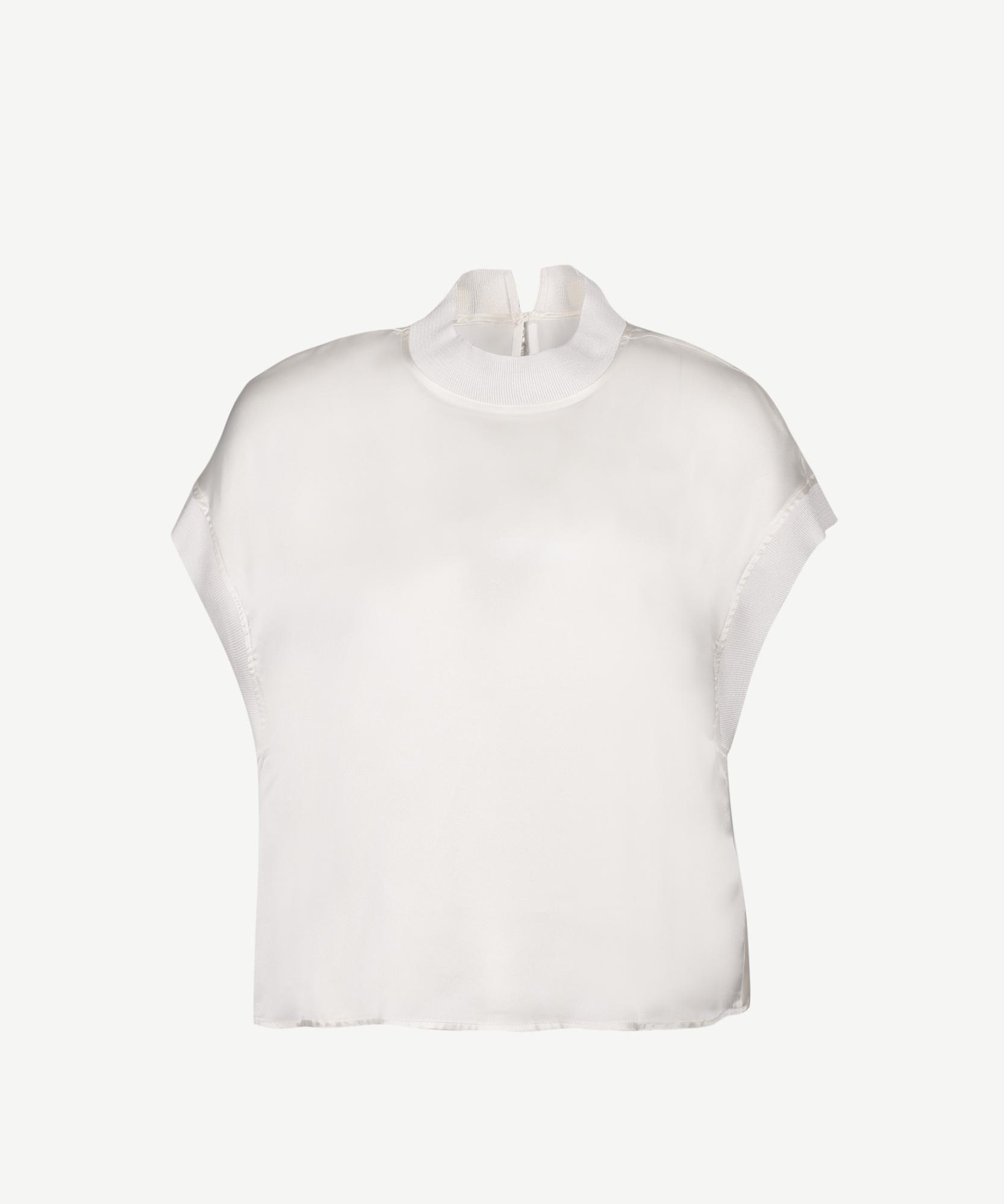 YARGICI Yüksek Yakalı İpek Bluz